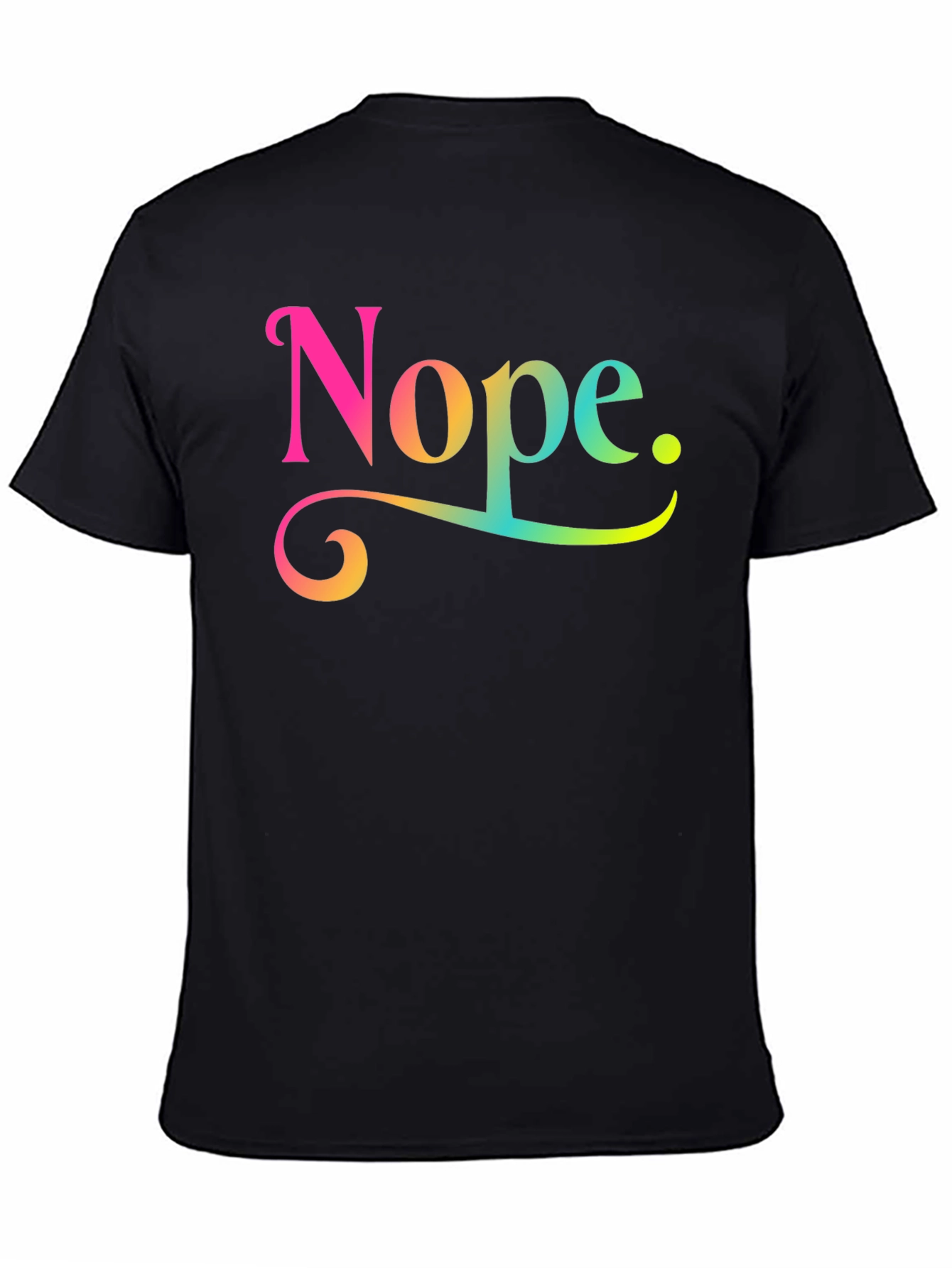 Black Nope Rainbow Text Graphic Novelty Tee view 4