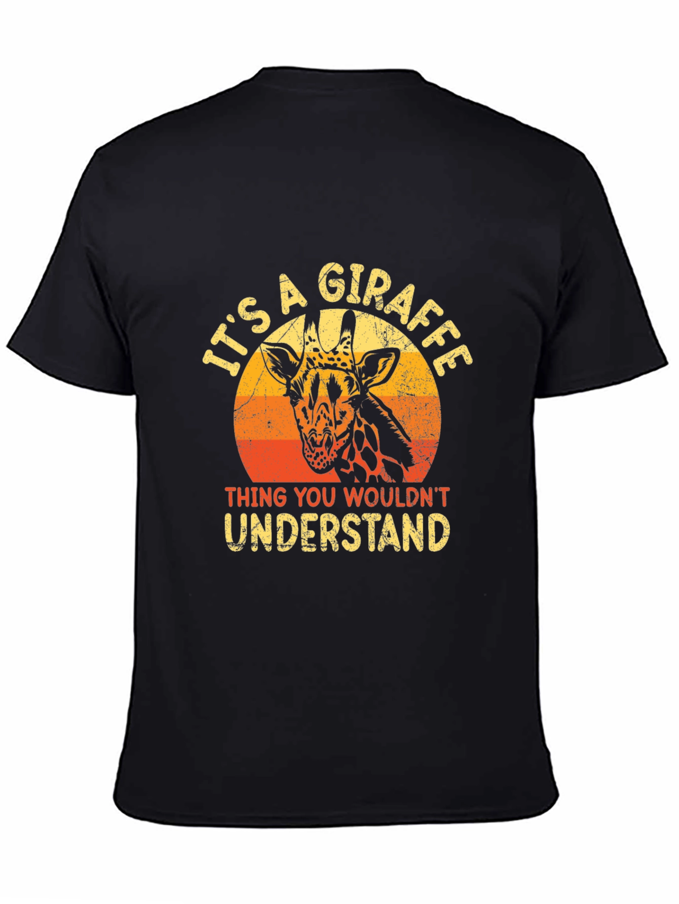 Black It's A Giraffe Thing Men's Graphic T-Shirt view 4