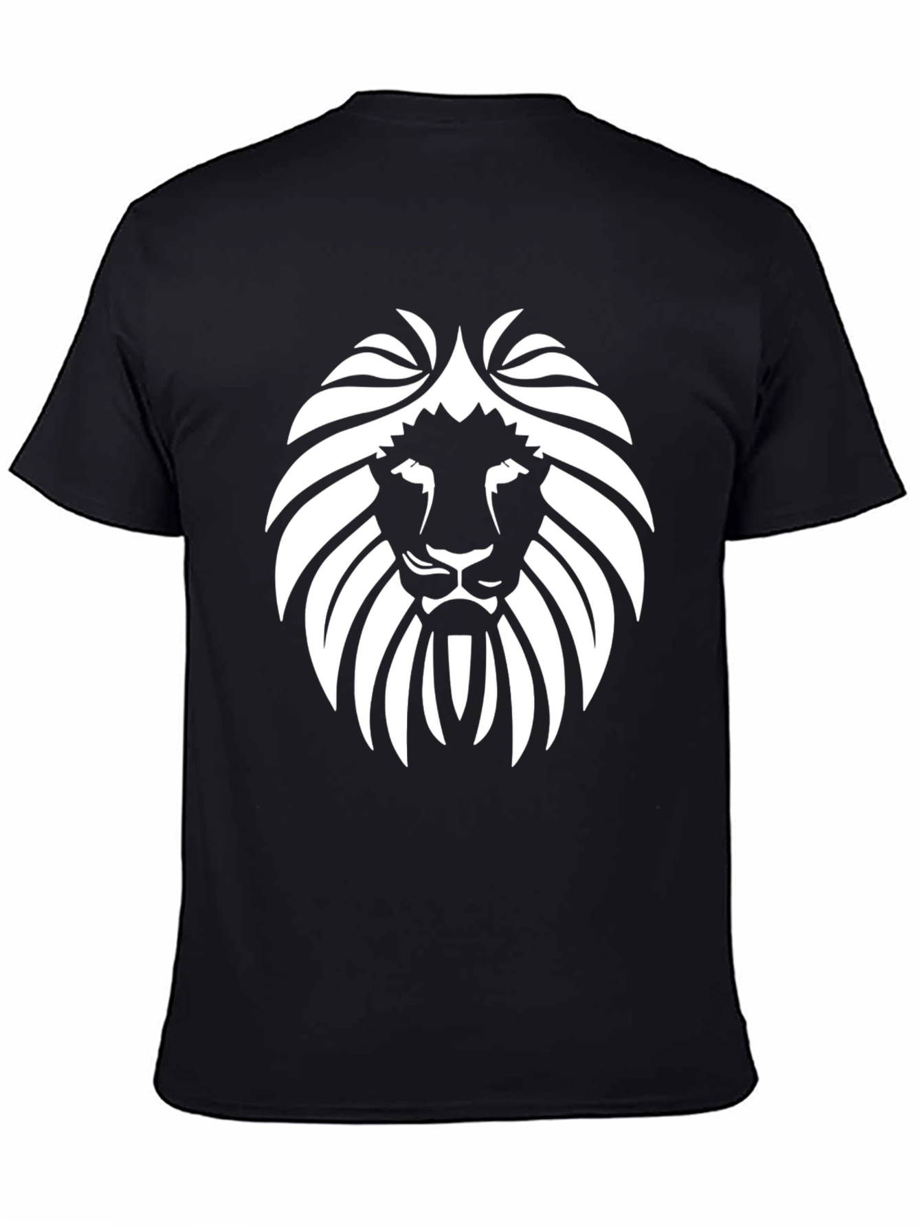 Black Lion Head Graphic Black T-Shirt view 4