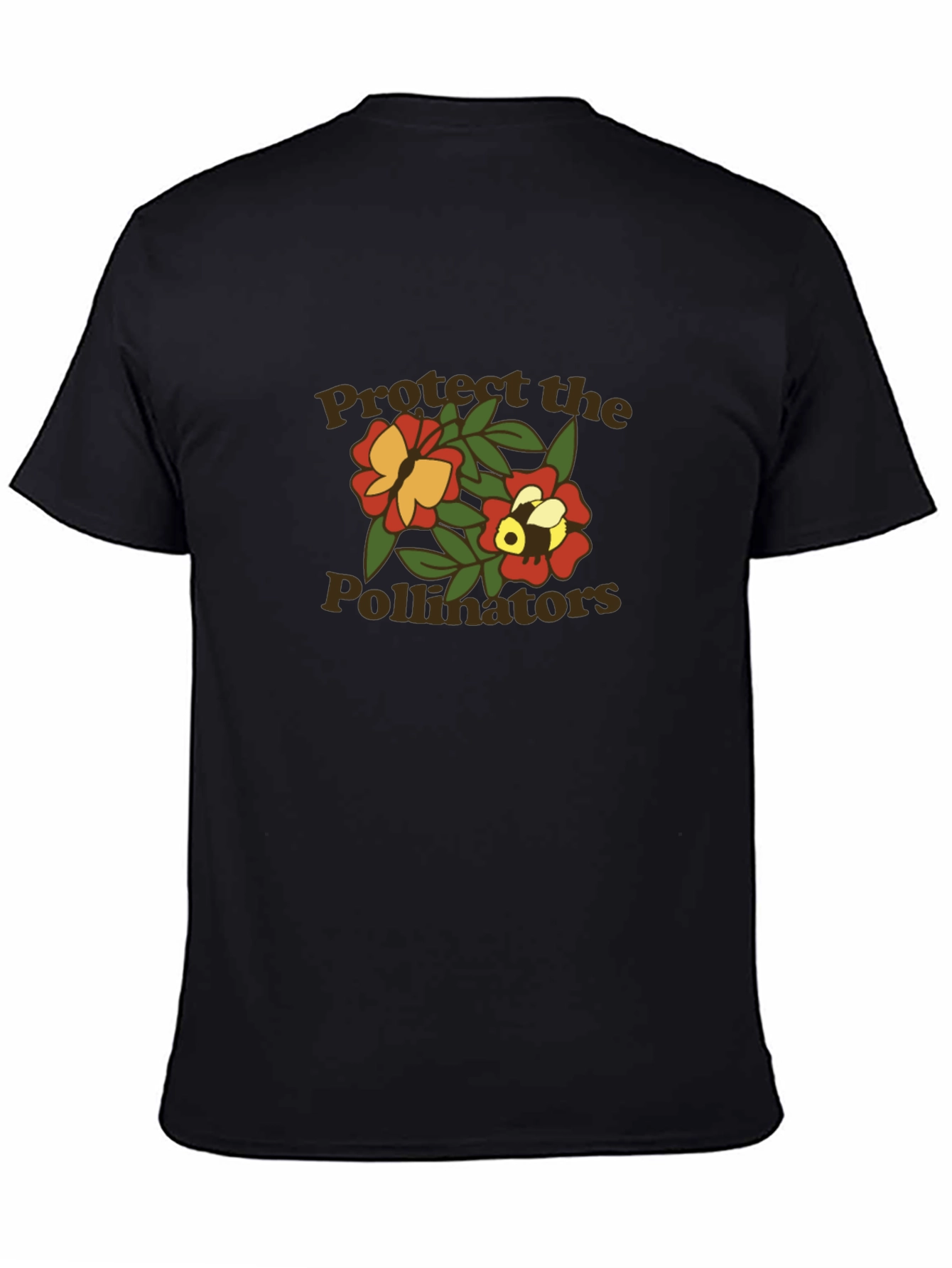 Black Protect the Pollinators Graphic Tee - Black view 4
