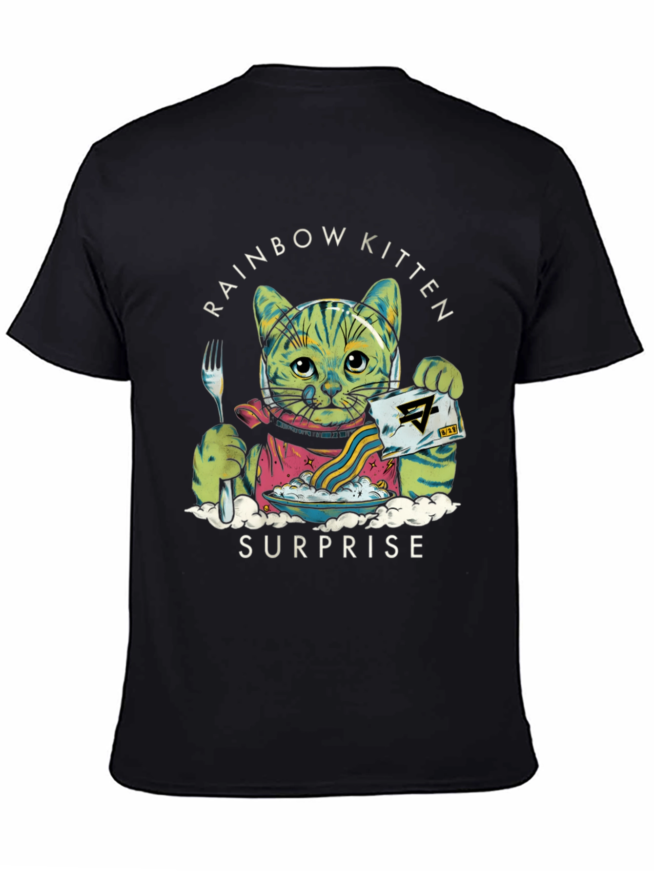 Black Rainbow Kitten Surprise Graphic Tee view 4