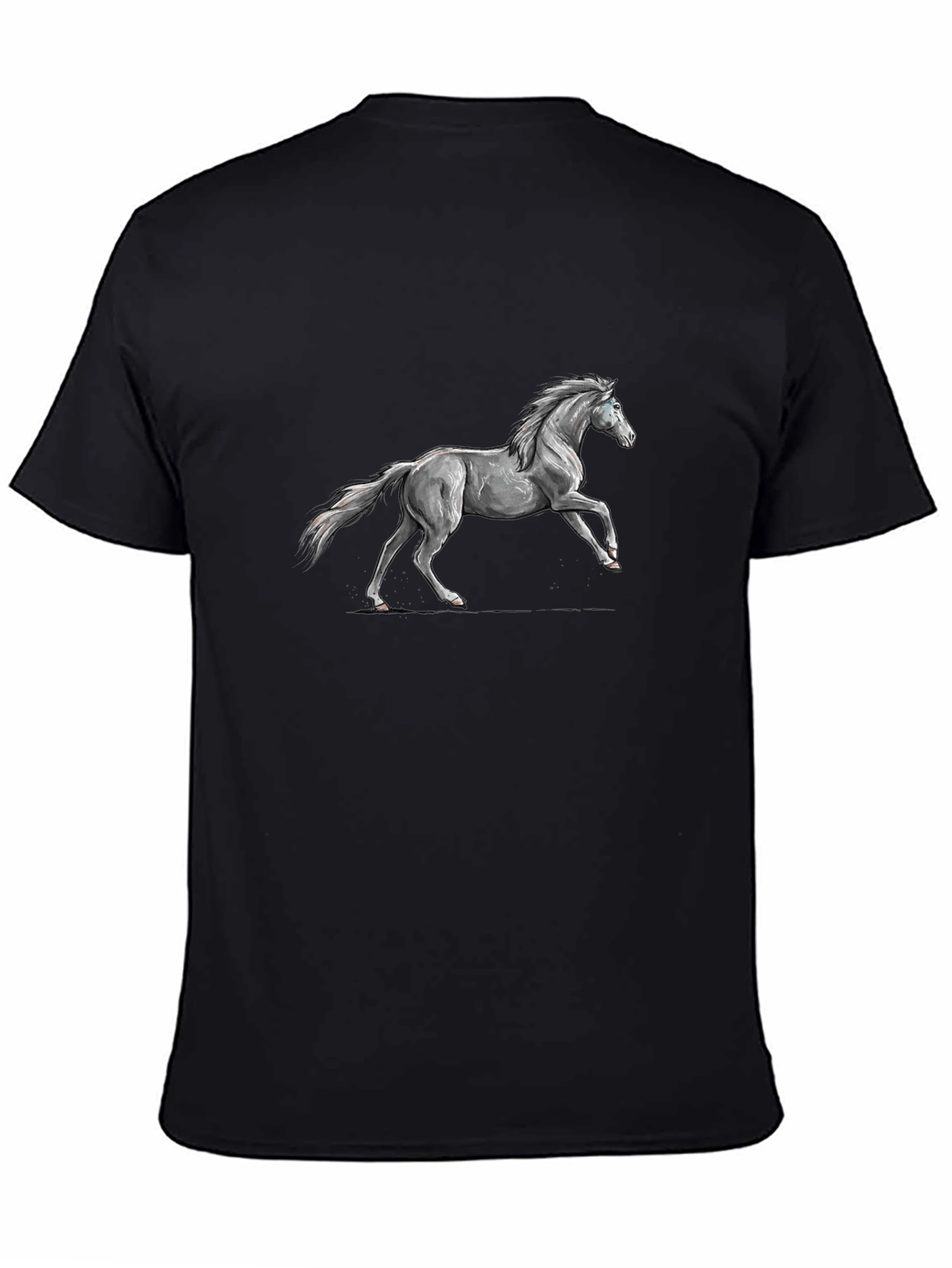 Black Black Horse Graphic Tee - Stylish Men's T-Shirt view 4