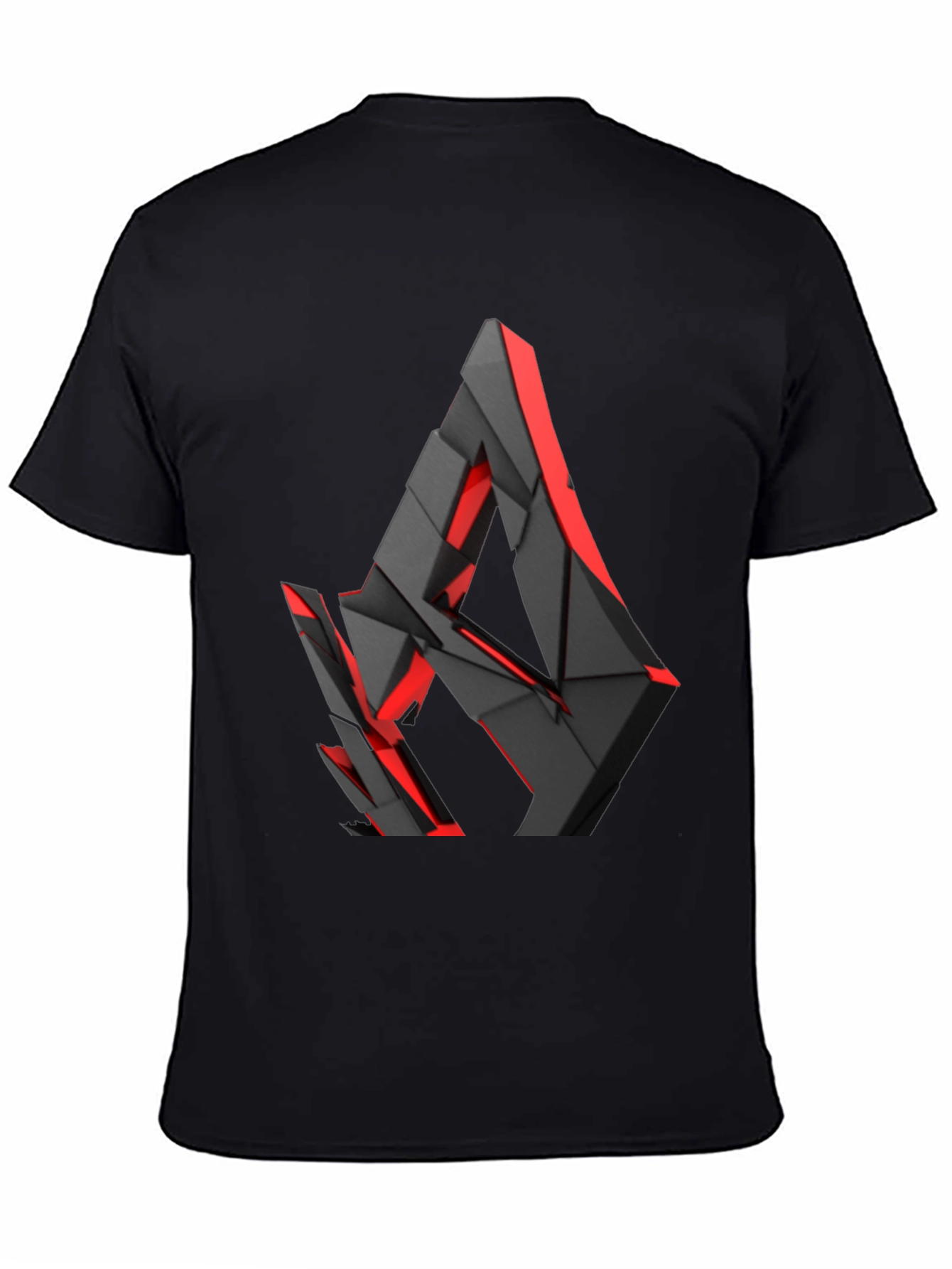 Black Abstract Geometric Graphic Print T-Shirt view 4