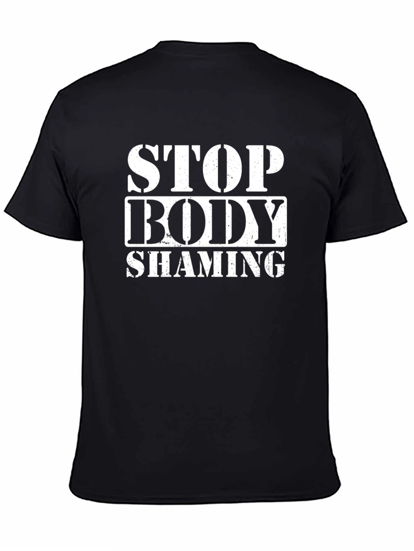 Black Stop Body Shaming Graphic T-Shirt view 4