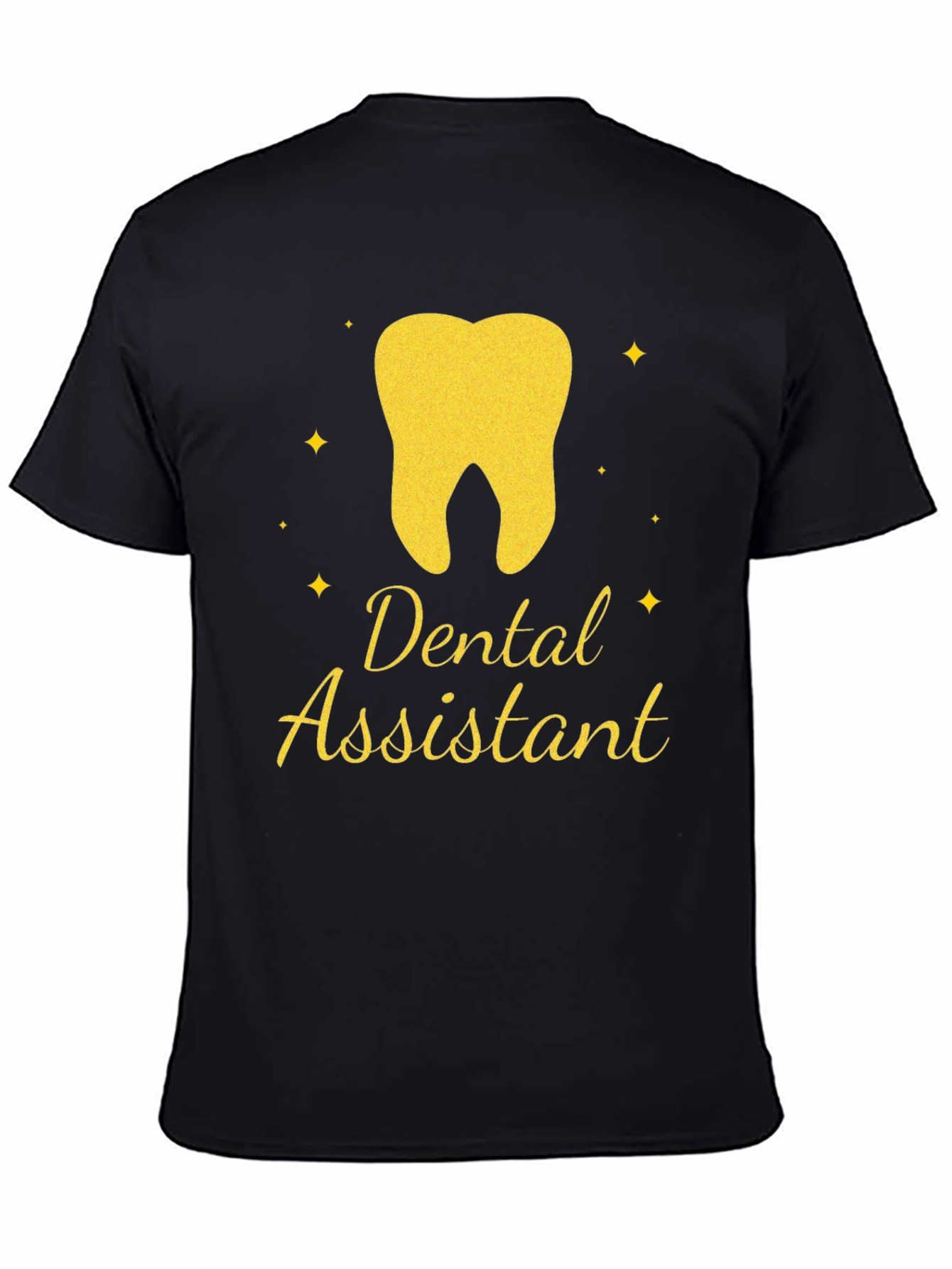 Black Dental Assistant T-Shirt - Tooth Graphic Tee view 4