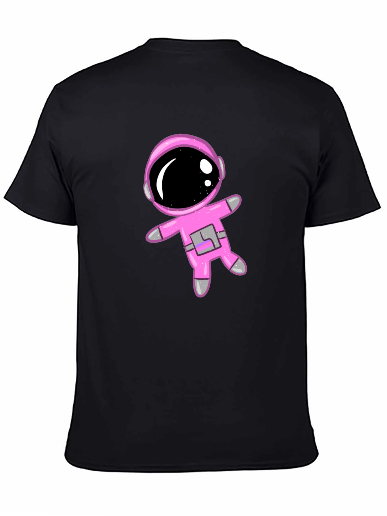 Black Astronaut Graphic T-Shirt, Black Cotton Blend, Unisex view 4