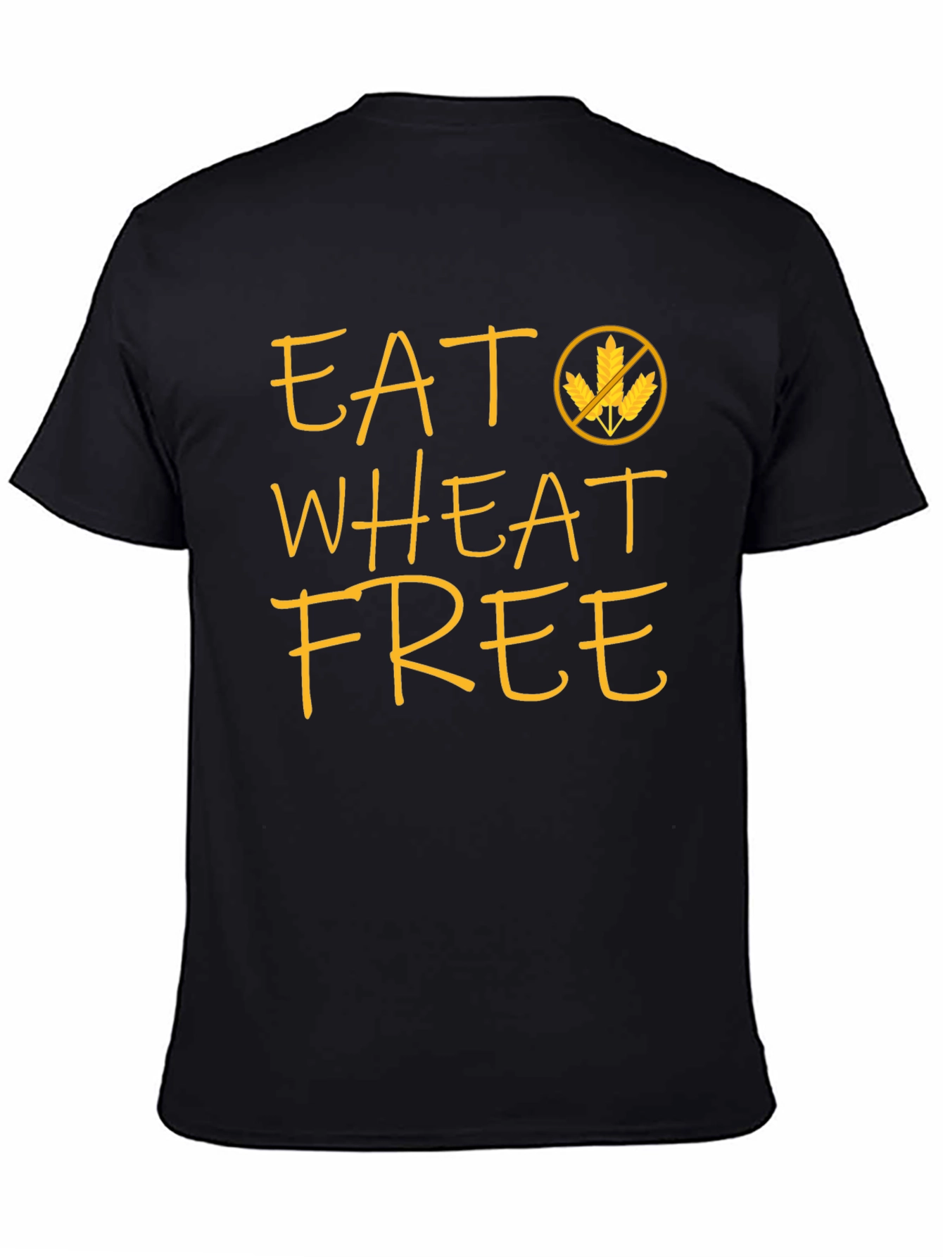 Black Eat Wheat Free Black T-Shirt - Gluten Sensitive Apparel view 4