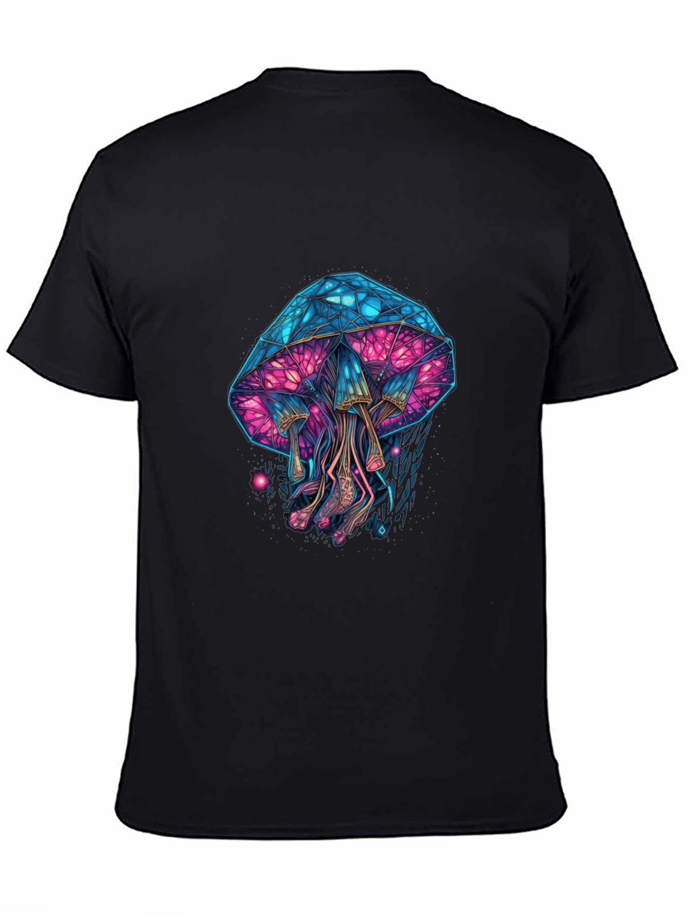 Black Psychedelic Mushroom Graphic Tee view 4