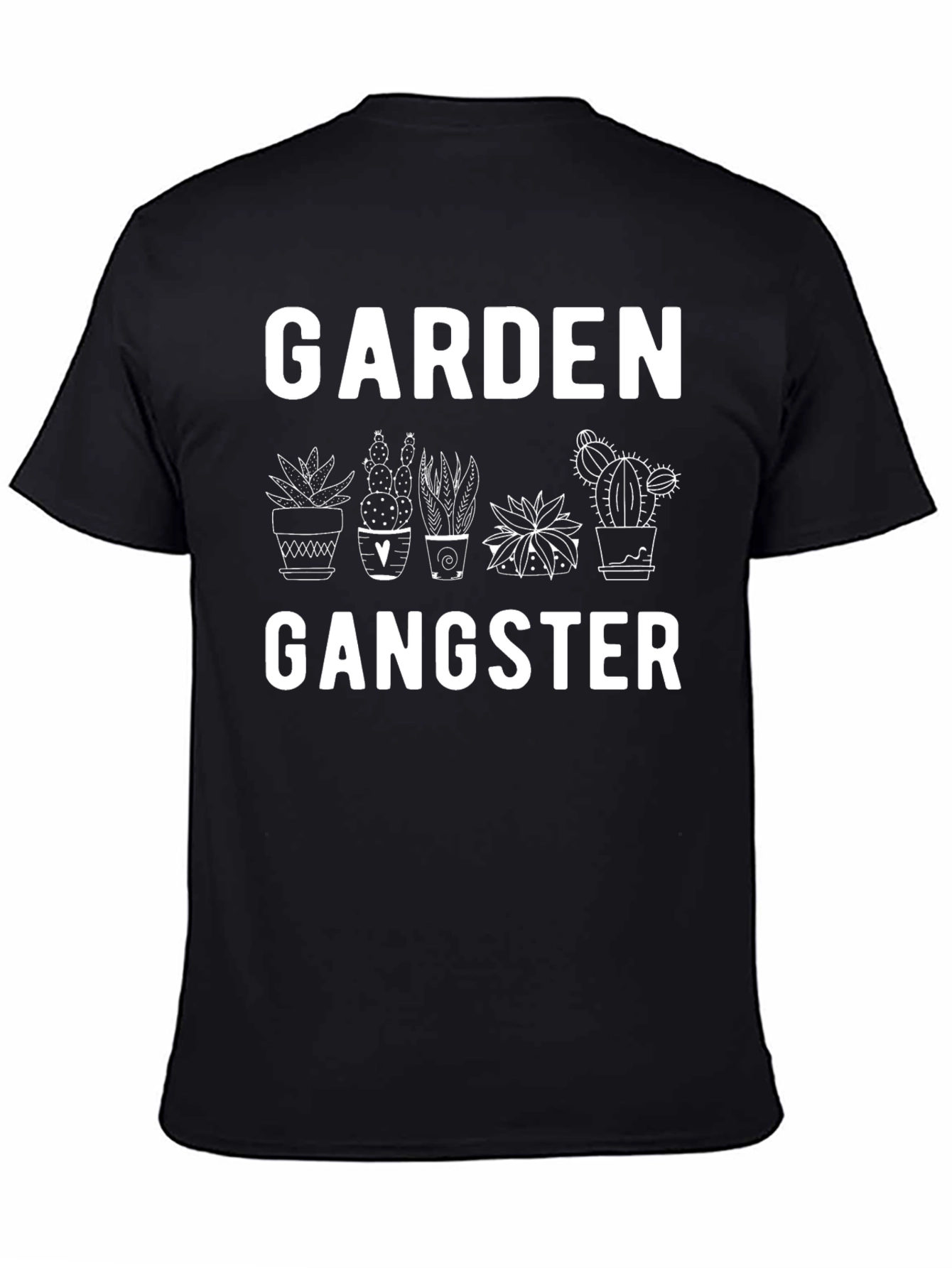 Black Garden Gangster T-Shirt - Funny Gardening Tee view 4
