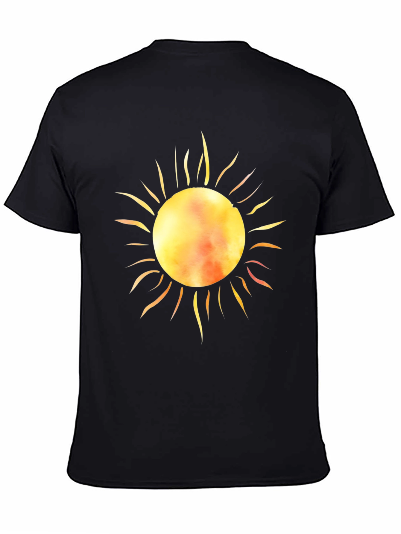 Black Radiant Sun Graphic Tee - Black Cotton T-Shirt view 4
