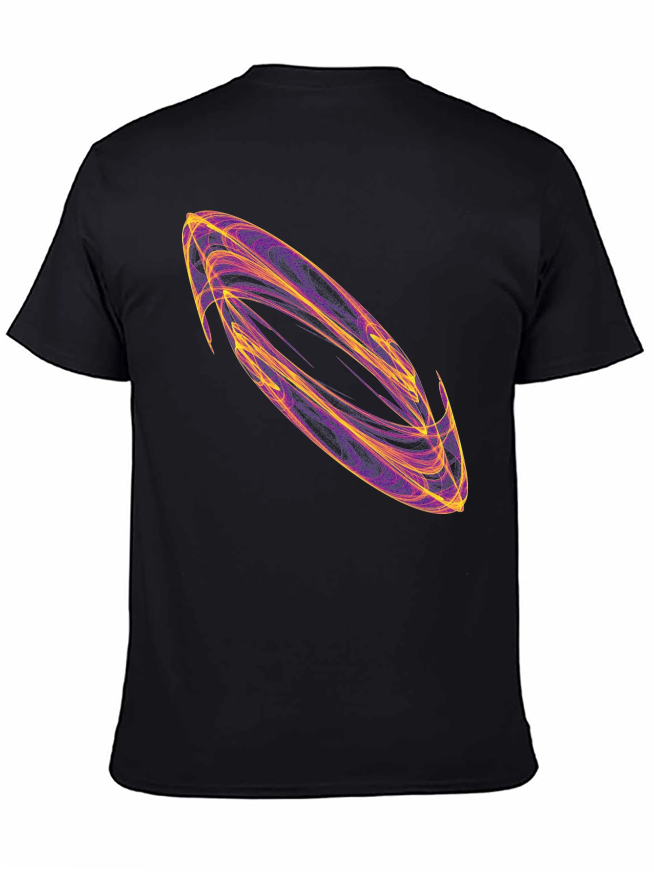 Black Abstract Swirl Graphic Black T-Shirt view 4