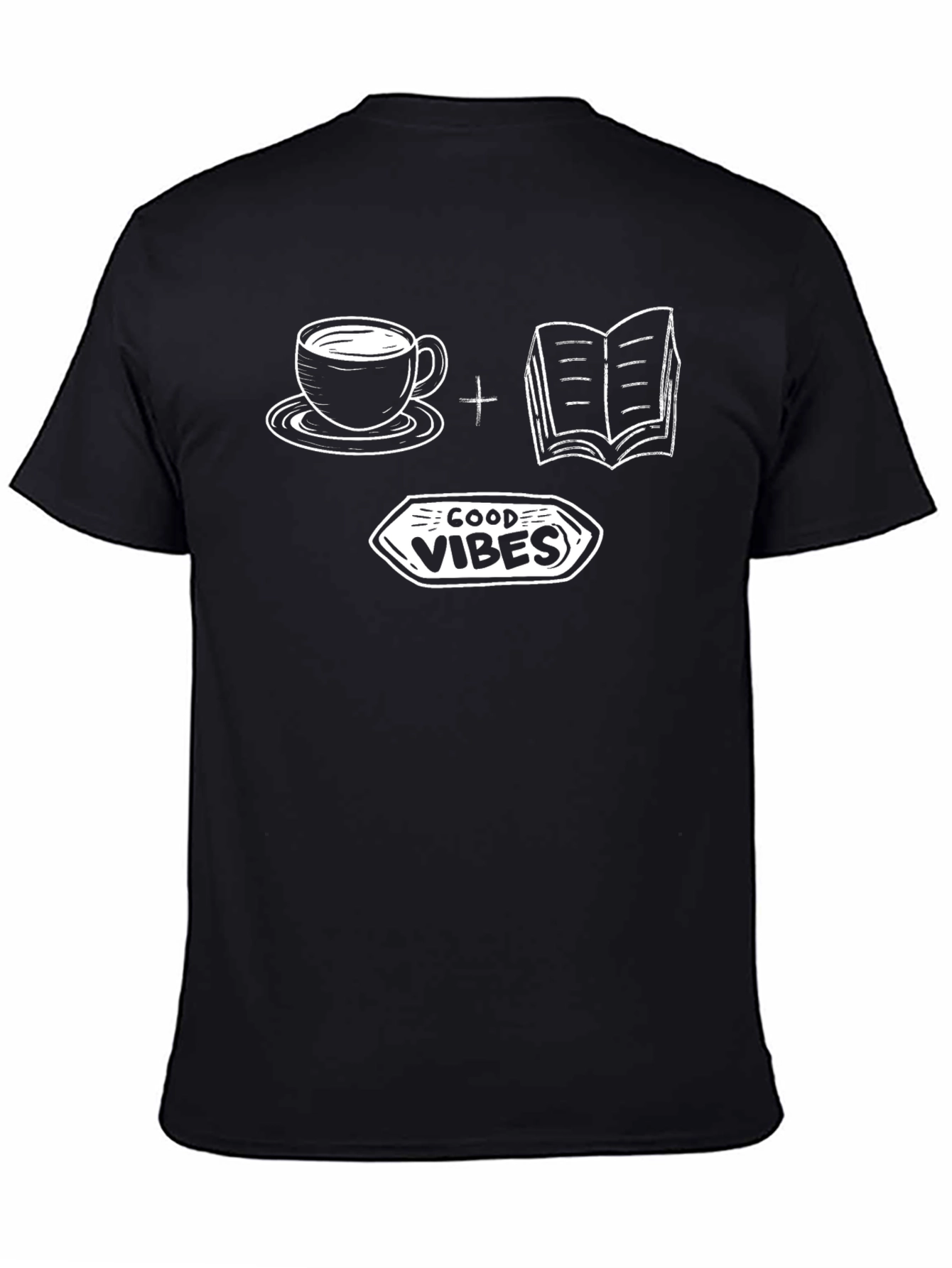 Black Good Vibes Coffee & Books Graphic Tee view 4
