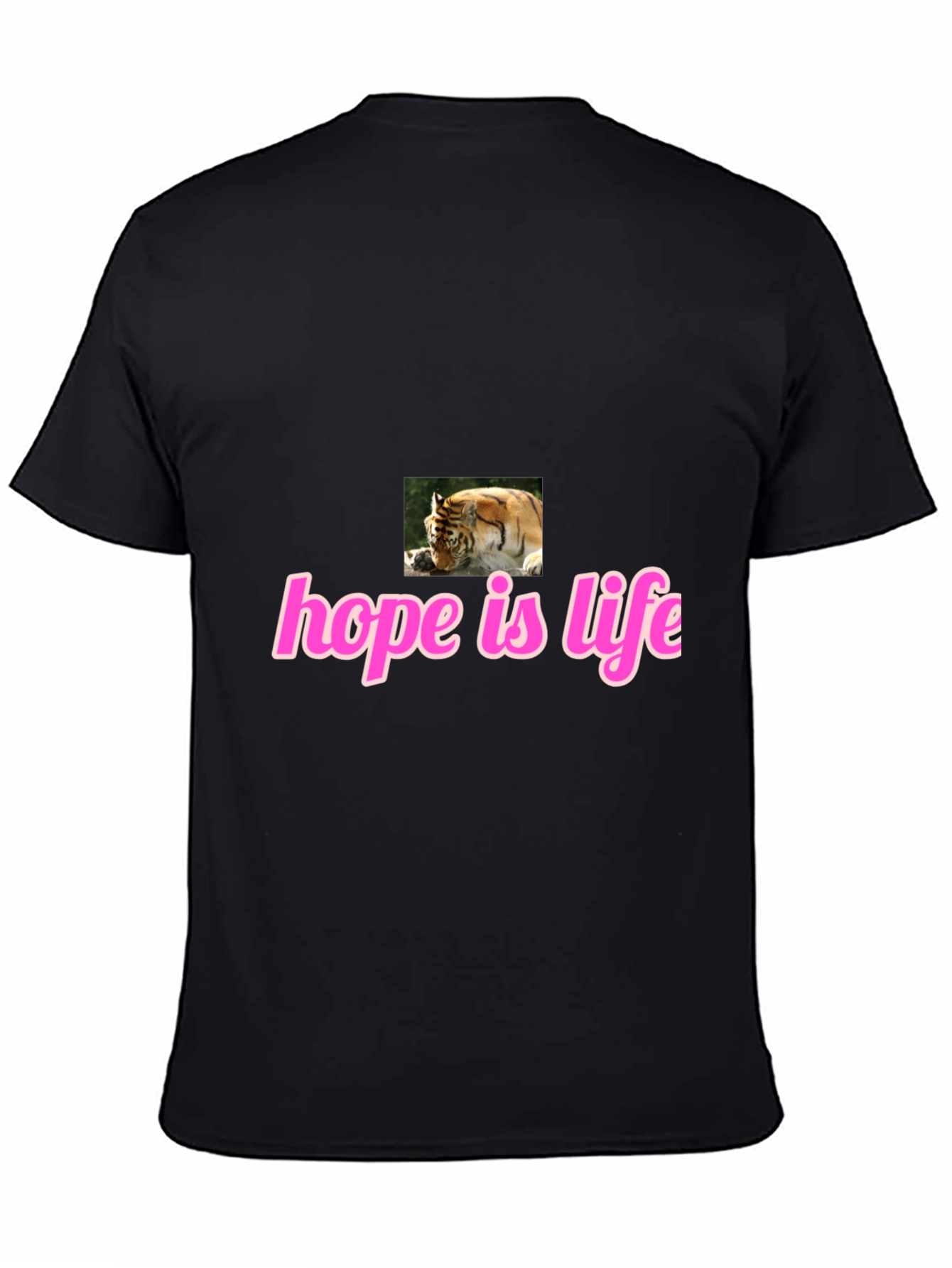Black Hope Is Life Tiger Graphic Tee - Black view 4