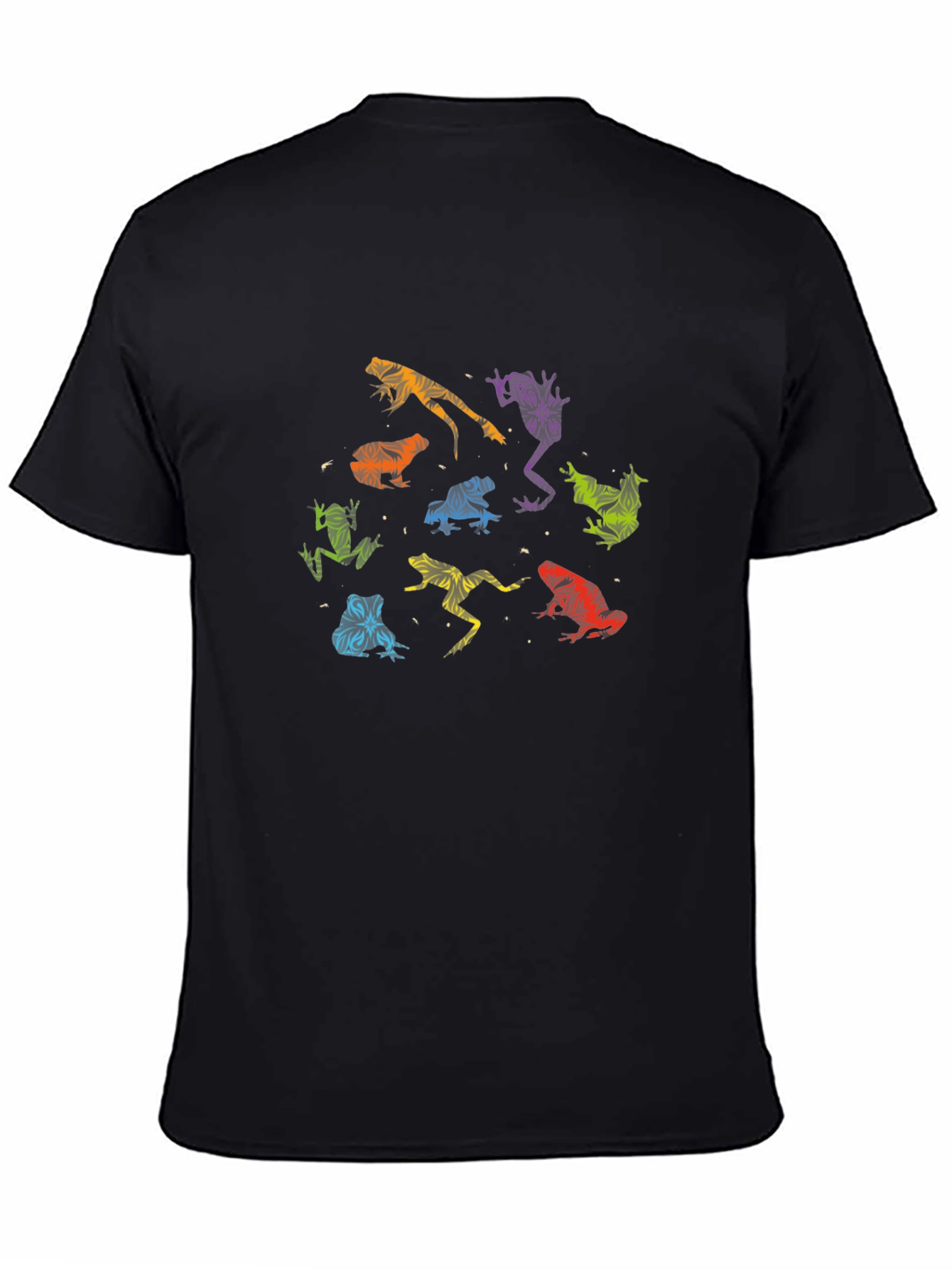 Black Rainbow Frog T-Shirt - Unique Pattern Tee view 4