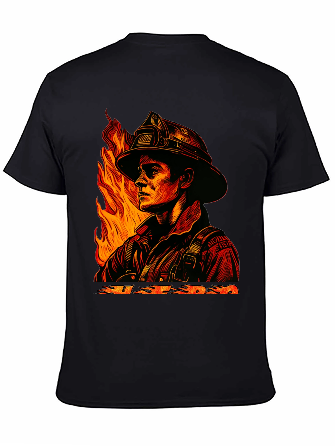 Black Firefighter Graphic Tee - Courage Under Fire view 4