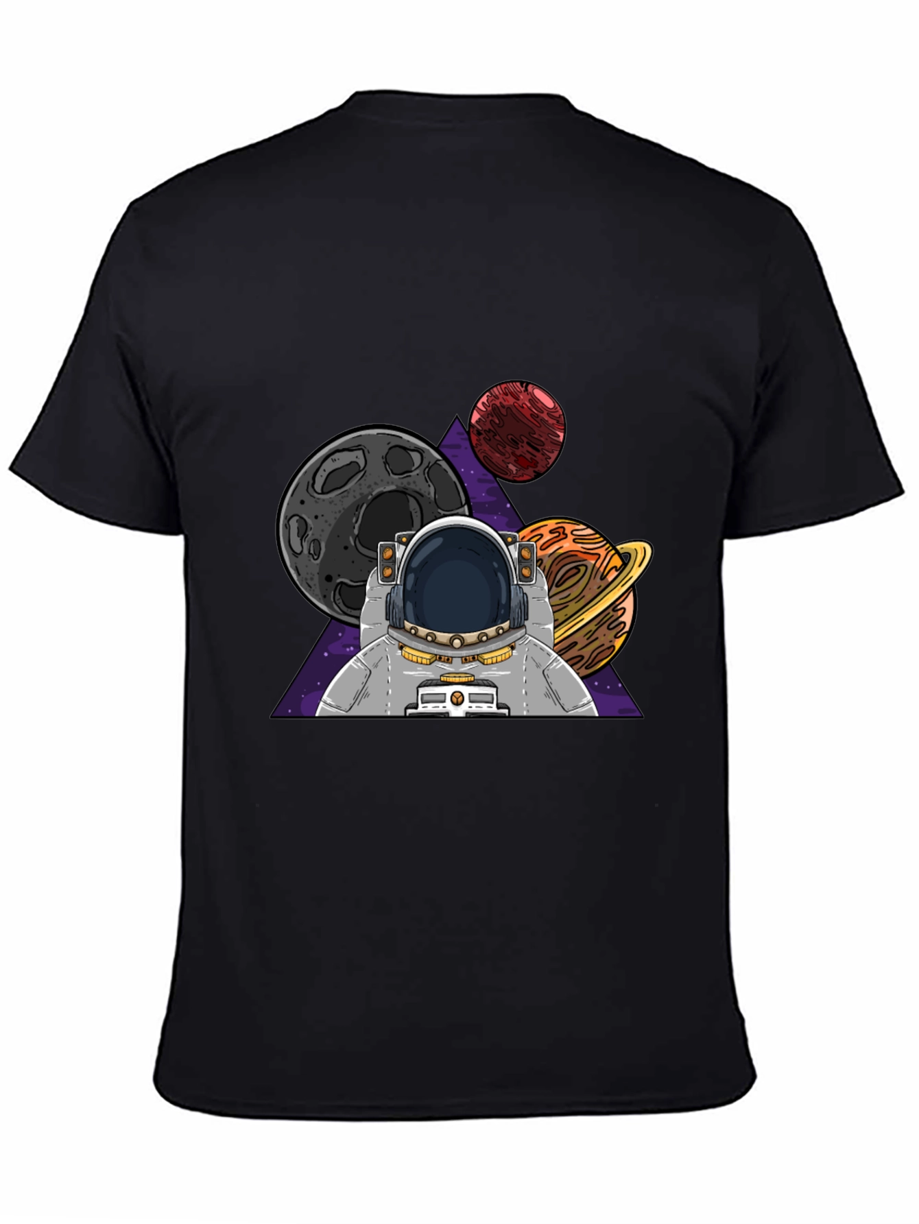 Black Astronaut & Planets Graphic T-Shirt view 4