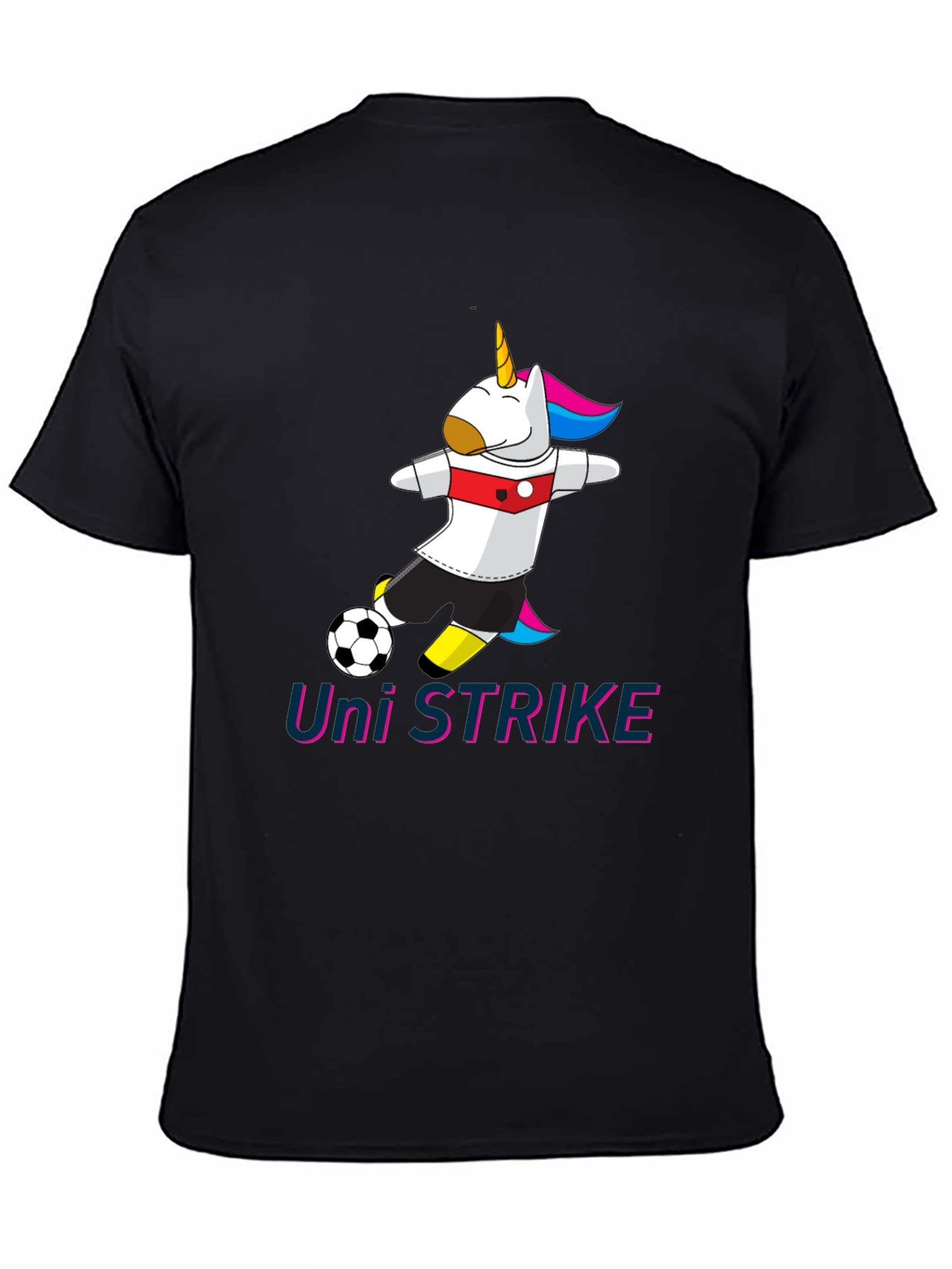 Black Uni Strike Soccer T-Shirt - Black Cotton Blend view 4