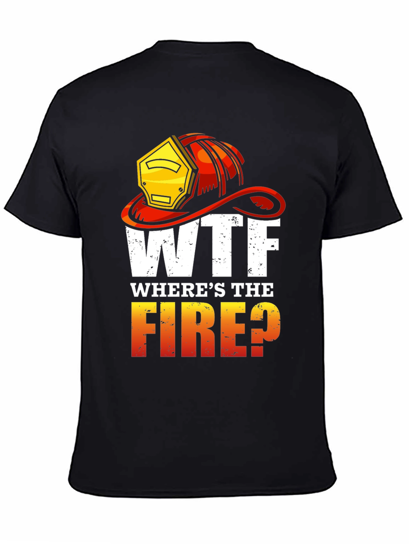 Black WTF Where's the Fire? Graphic Tee view 4