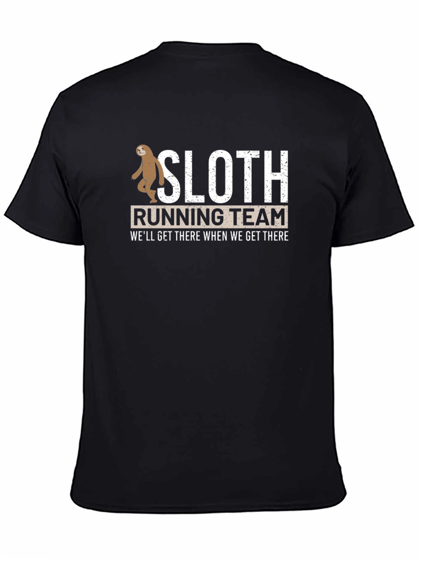 Black Sloth Running Team T-Shirt - Funny, Relaxed Fit view 4