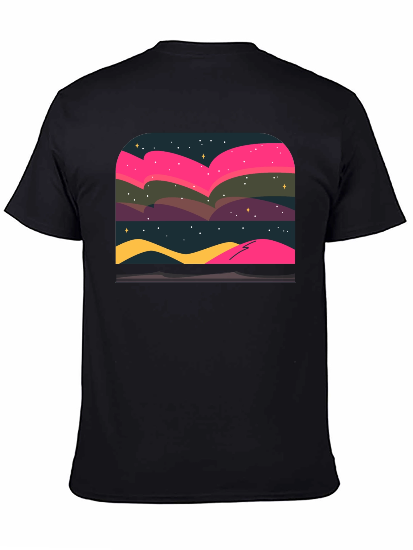 Black Northern Lights Graphic Tee - Black view 4