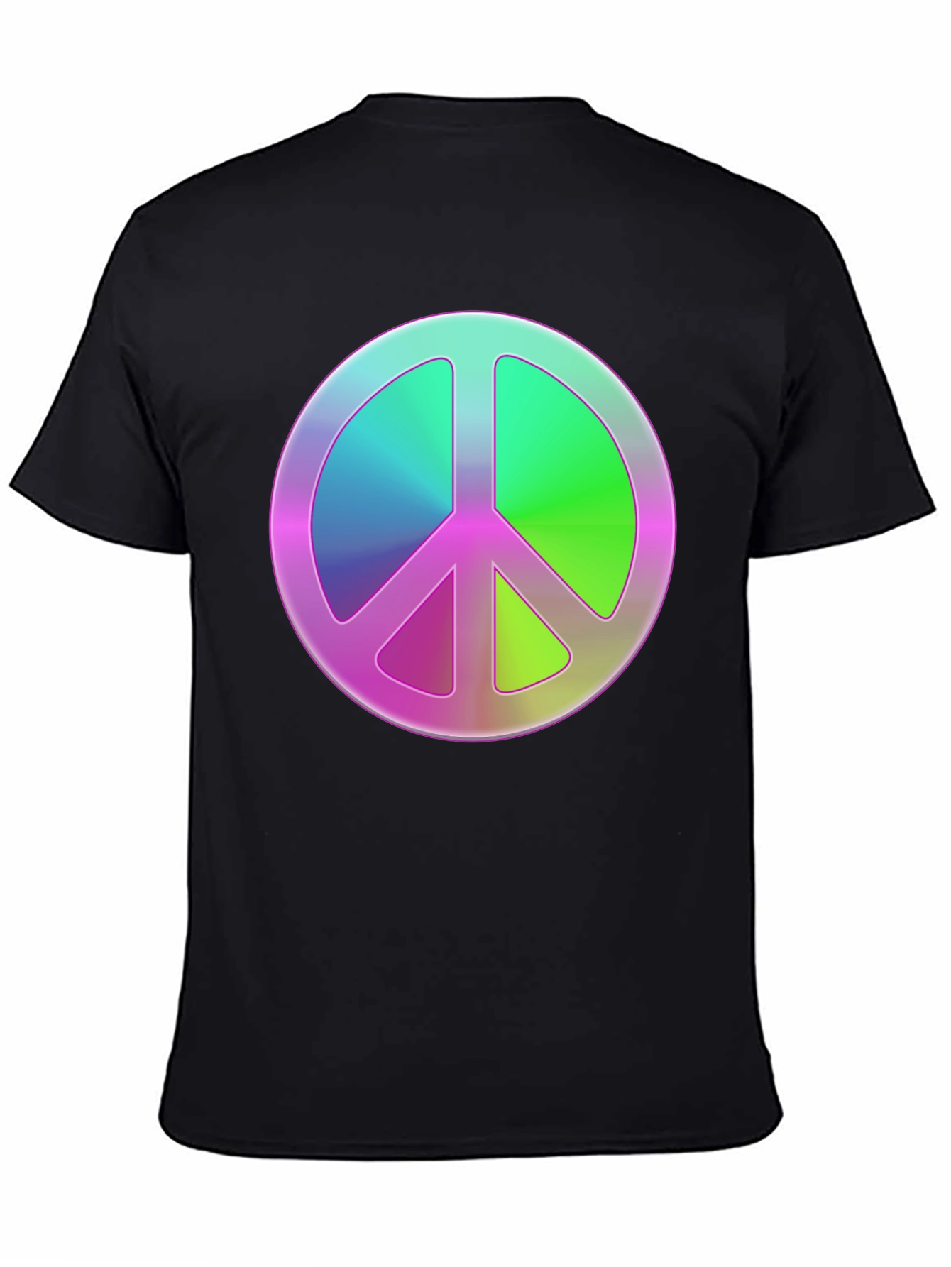 Black Peace Sign Graphic Tee - Retro Style view 4