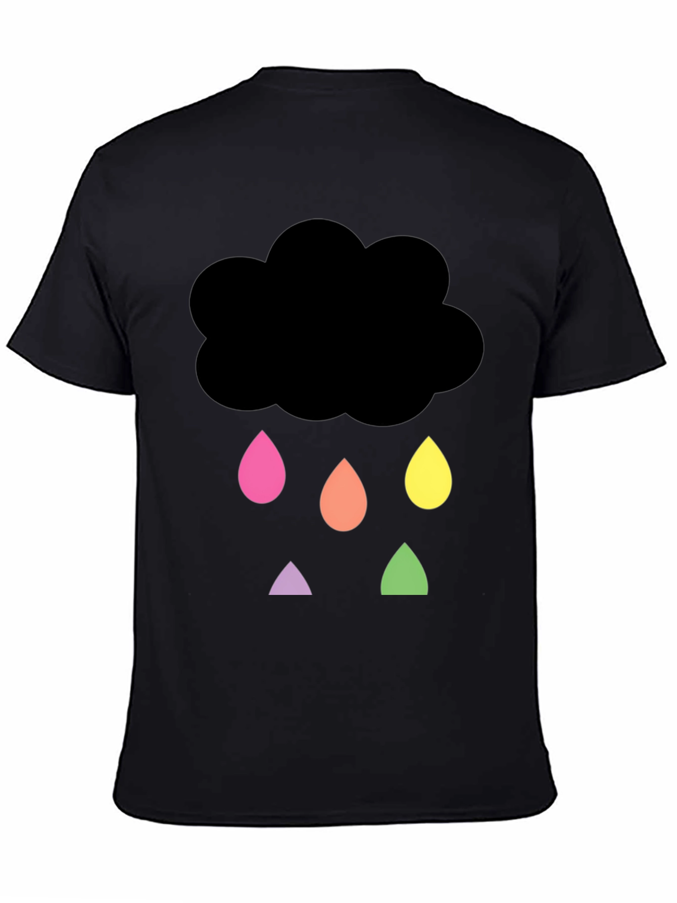 Black Rainy Cloud Graphic Tee - Unisex Black T-Shirt view 4