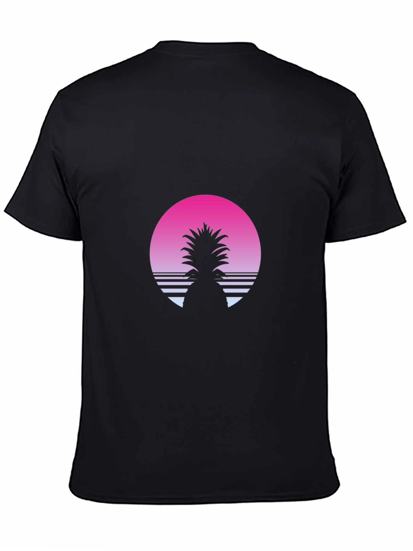 Black Retro Pineapple Sunset T-Shirt - Black view 4