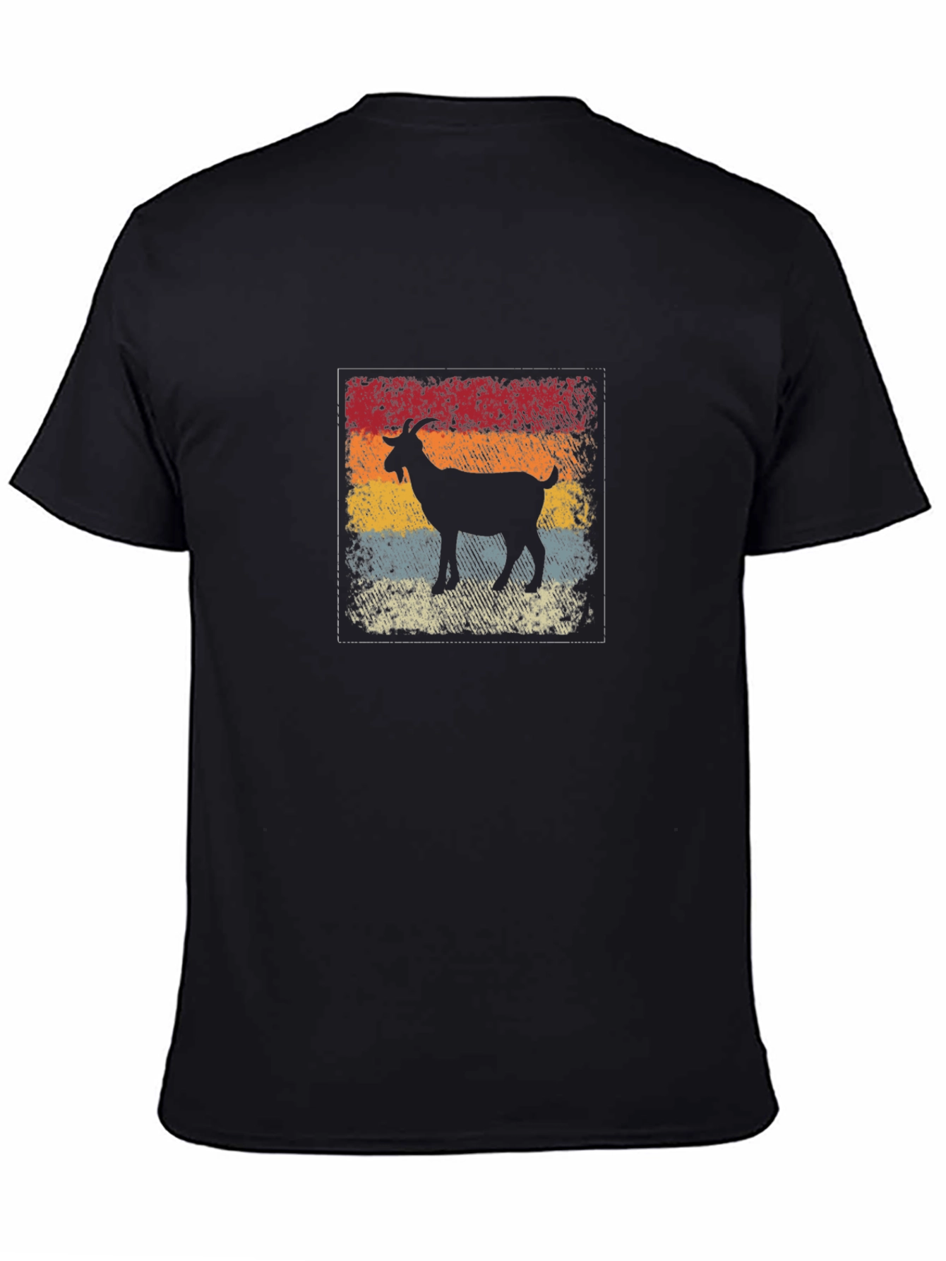 Black Retro Goat Graphic T-Shirt - Vintage Style view 4