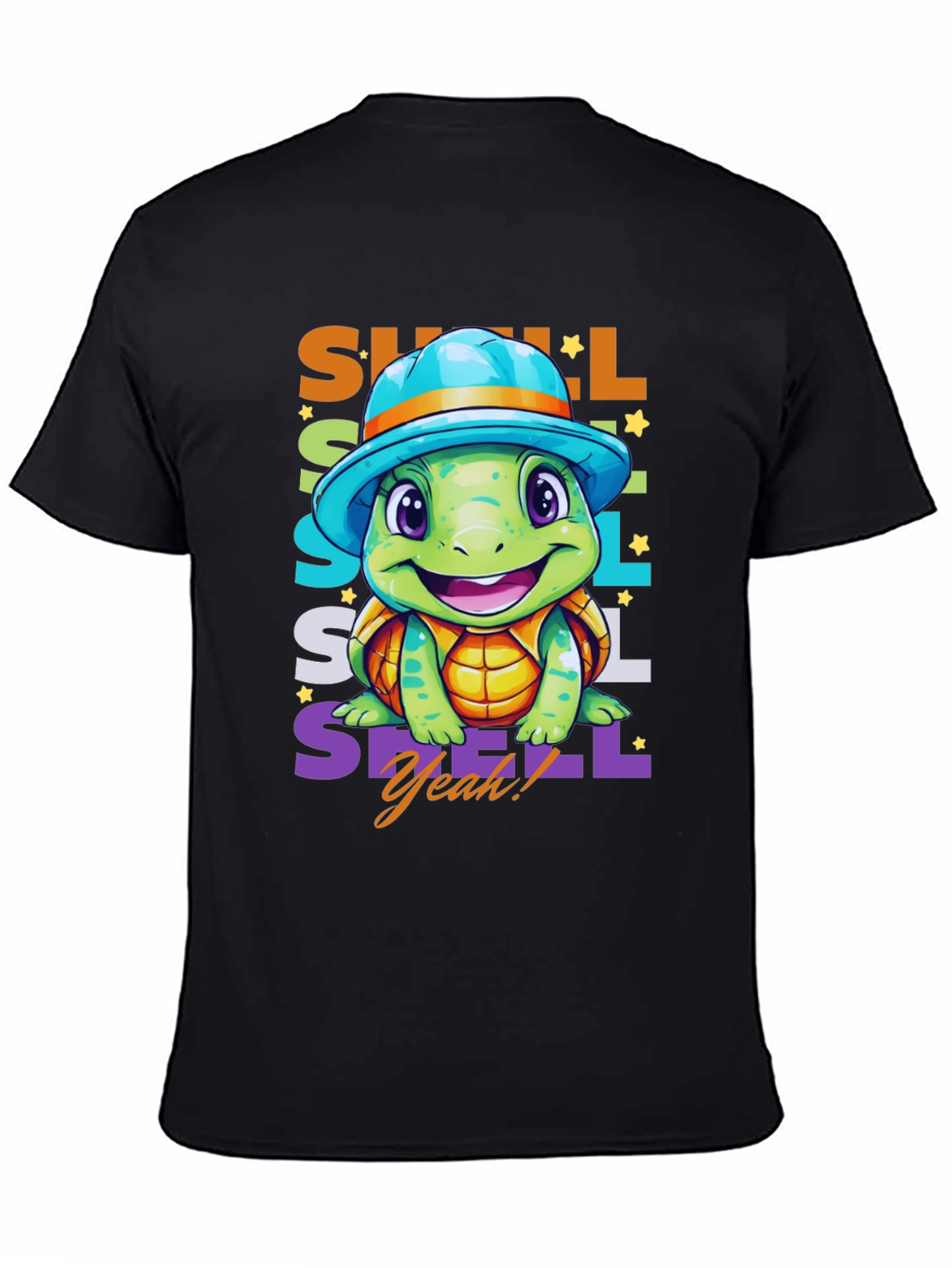 Black Cute Turtle T-Shirt - Shell Yeah! view 4