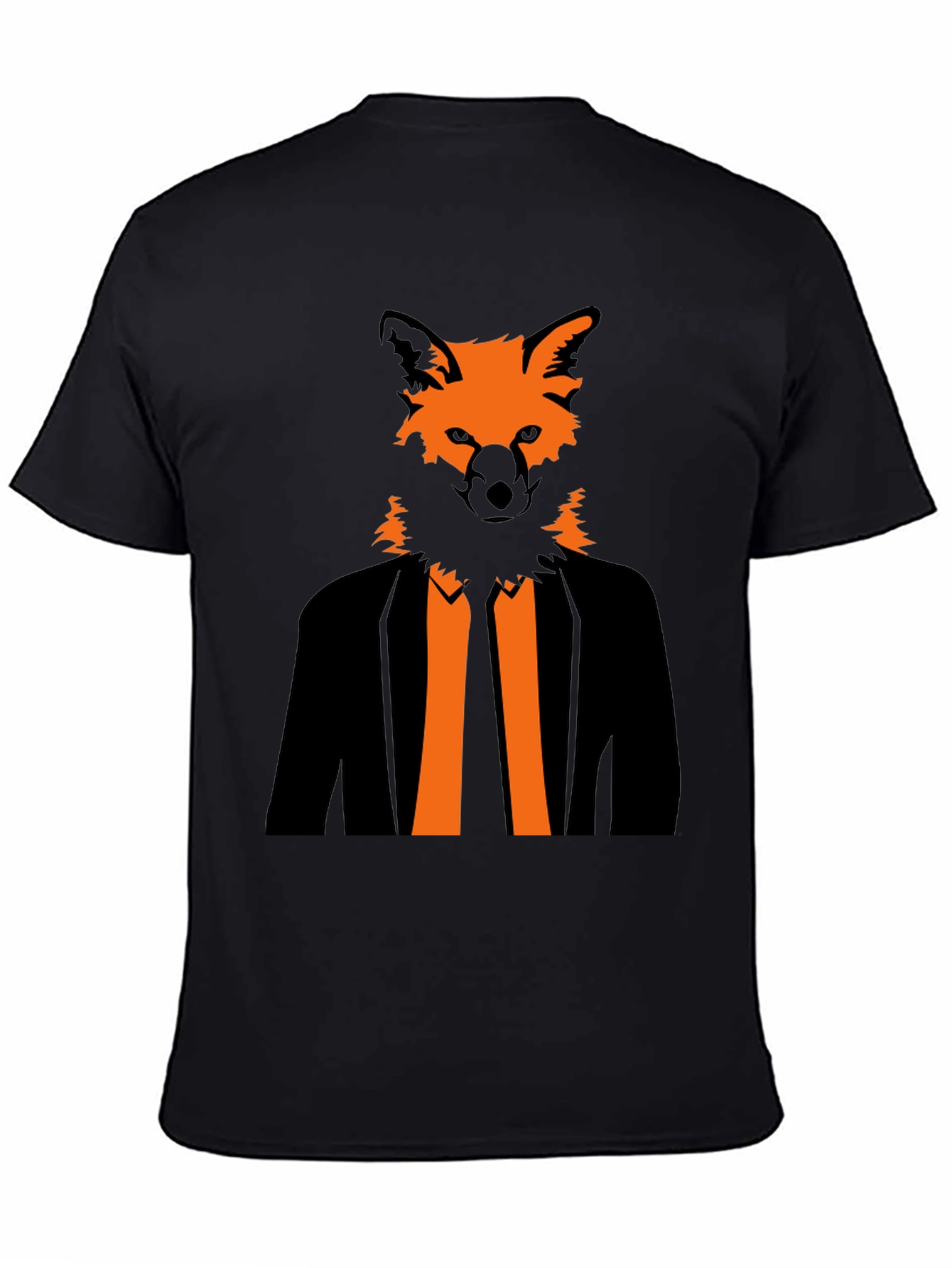 Black Fox Head Suit Graphic Tee - Stylish & Unique view 4
