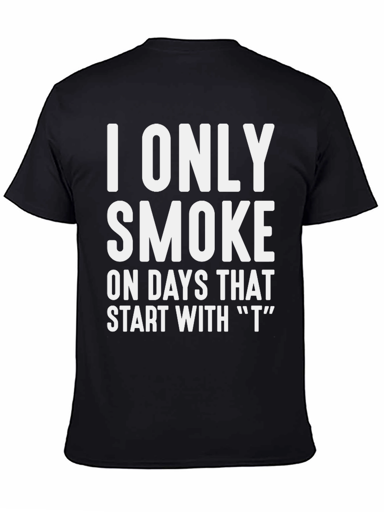 Black Humorous "I Only Smoke" Graphic T-Shirt view 4