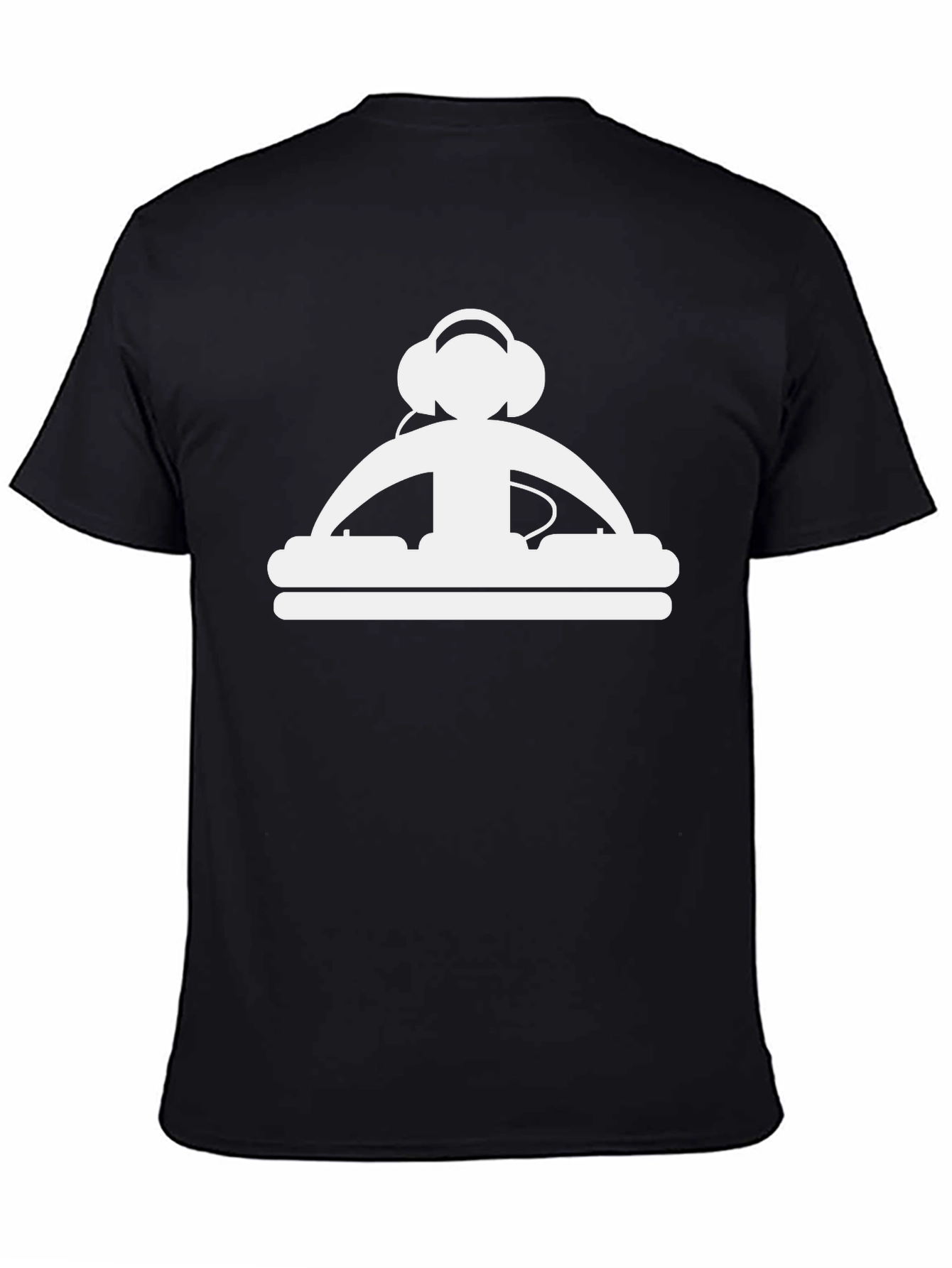 Black DJ Silhouette Graphic Black T-Shirt view 4