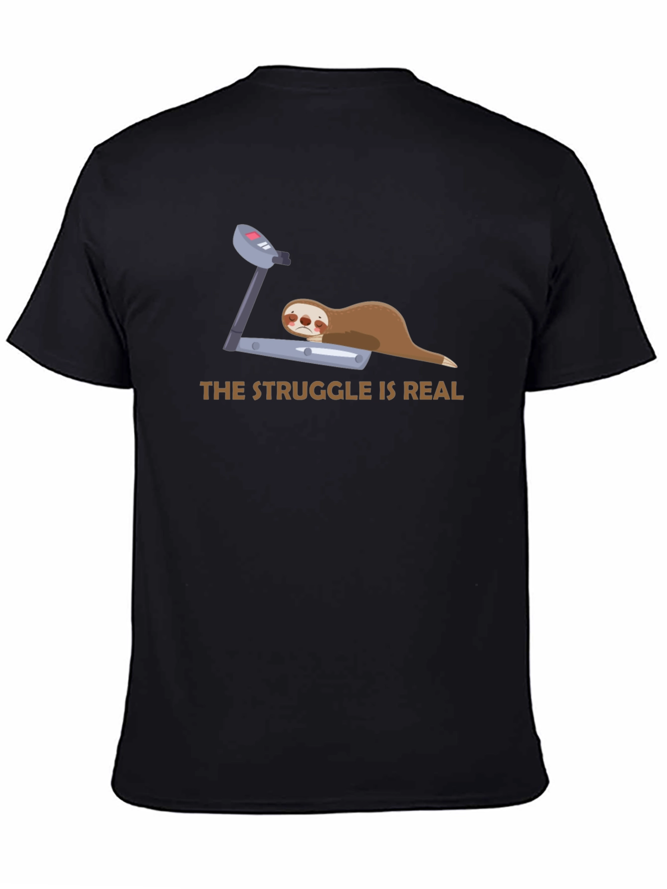 Black The Struggle Is Real Sloth T-Shirt view 4