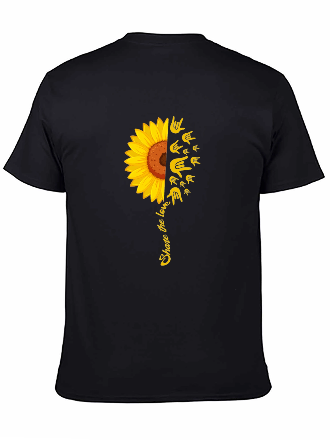 Black Share the Love Sunflower Graphic Tee view 4