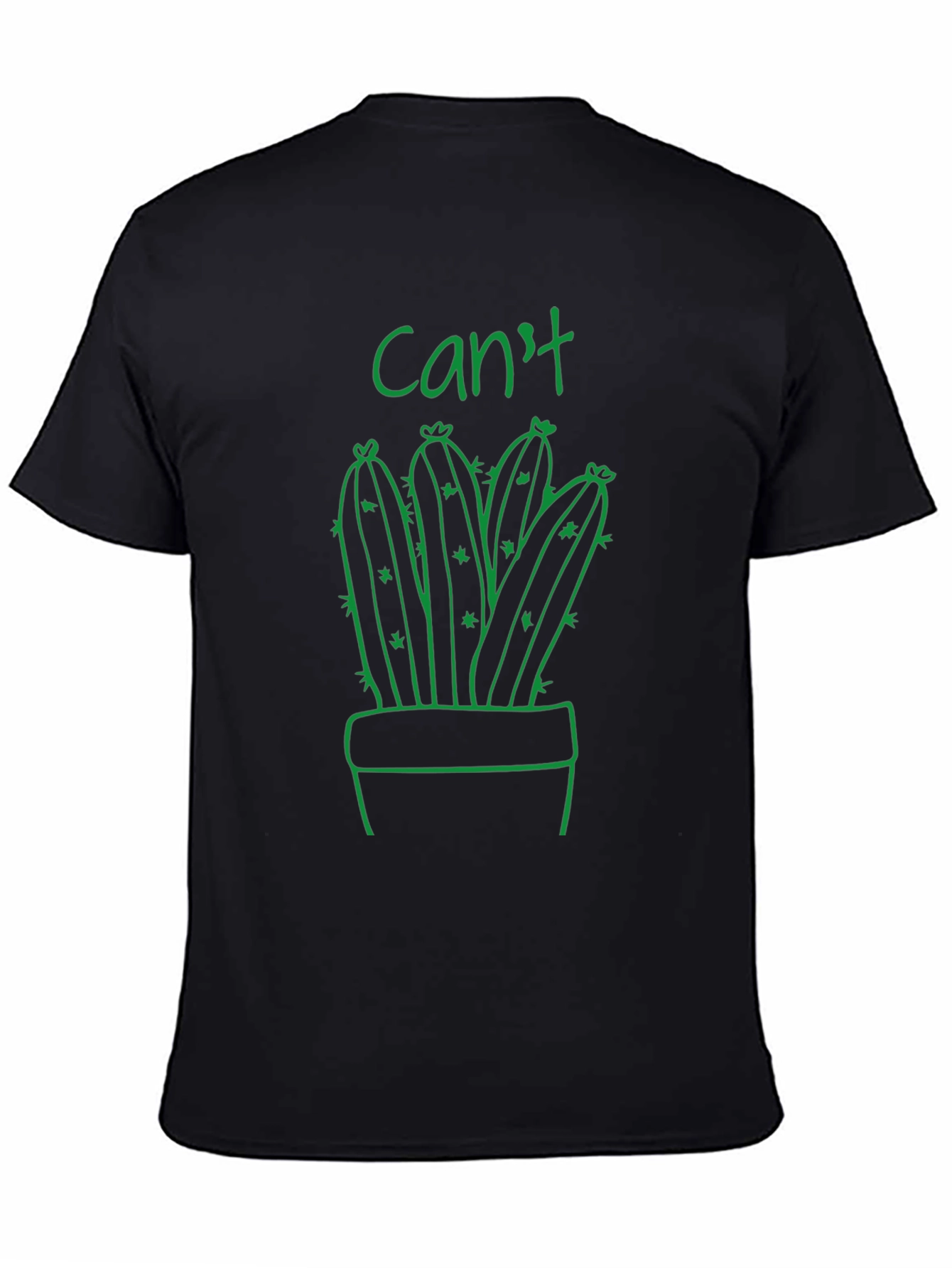 Black Cactus Pun Graphic Tee - "Can't" view 4