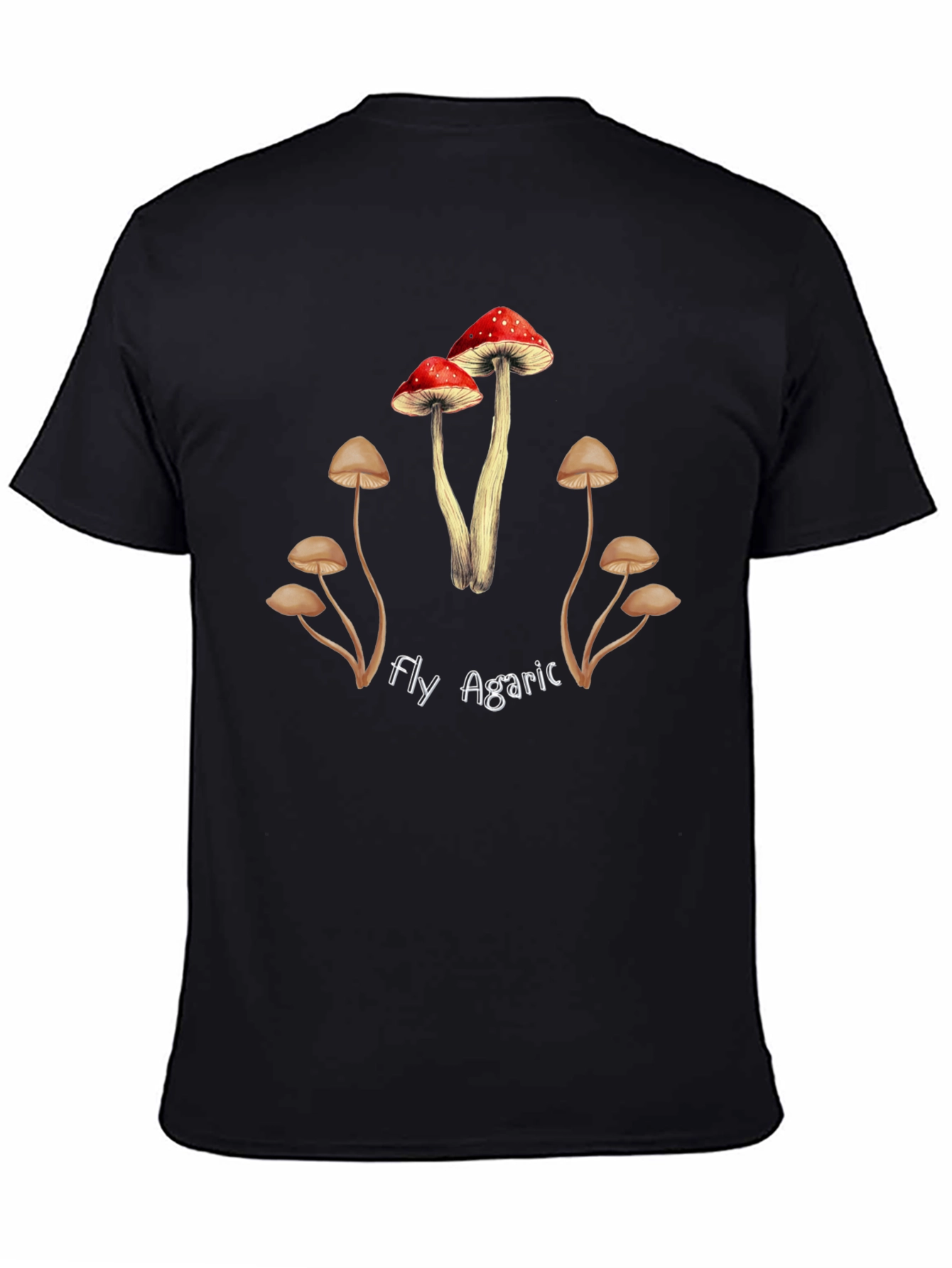 Black Fly Agaric Mushroom Graphic T-Shirt view 4