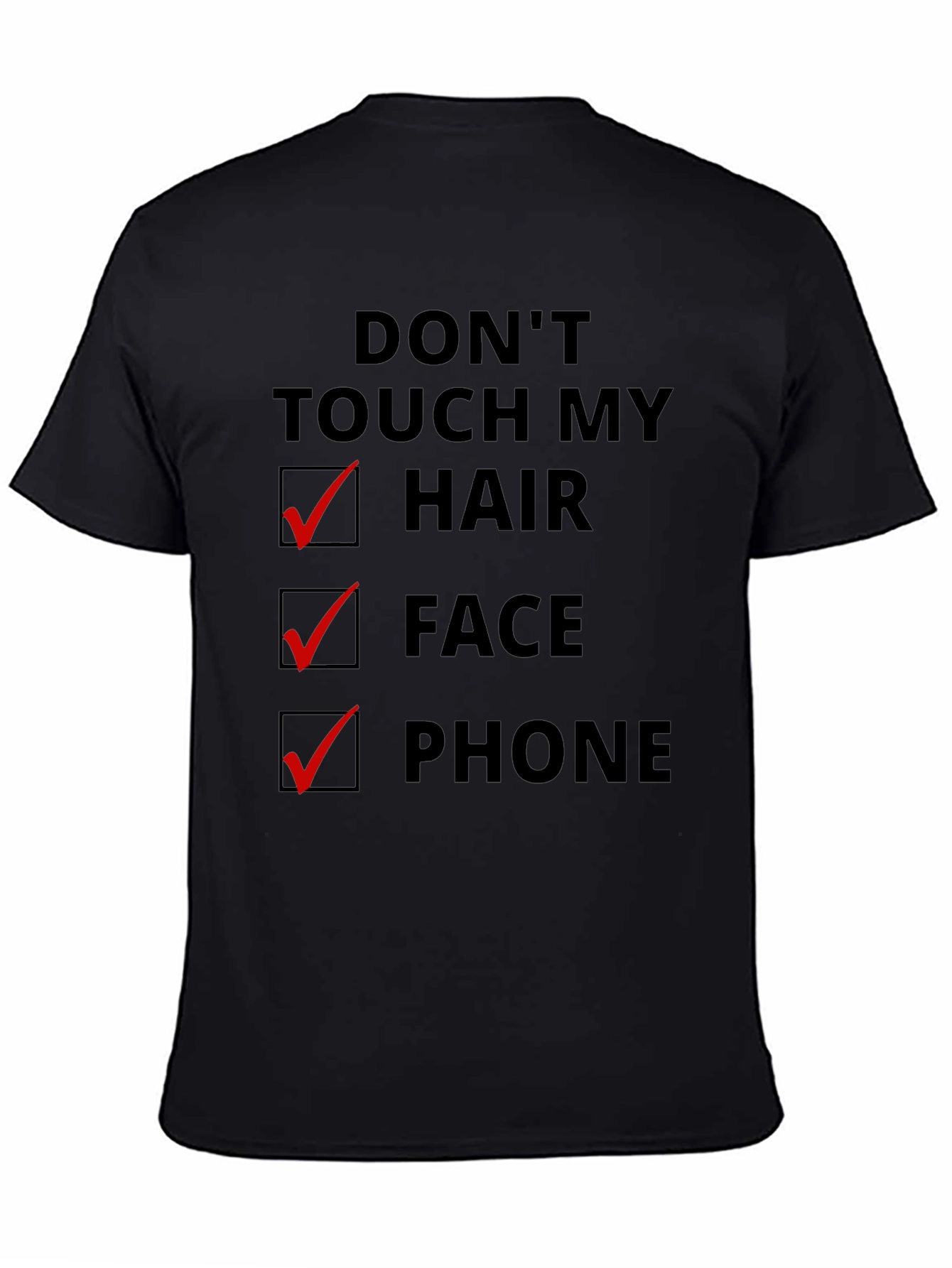 Black Don't Touch My Hair Face Phone Graphic T-Shirt view 4
