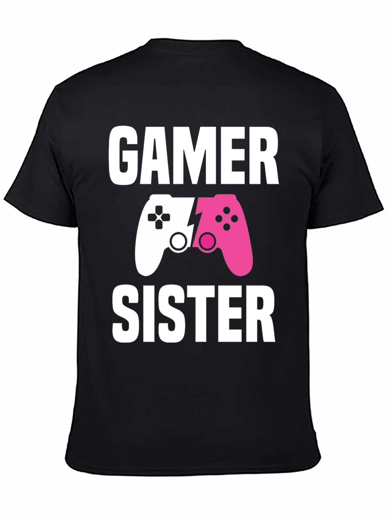 Black Gamer Sister T-Shirt | Matching Game Controller Tee view 4