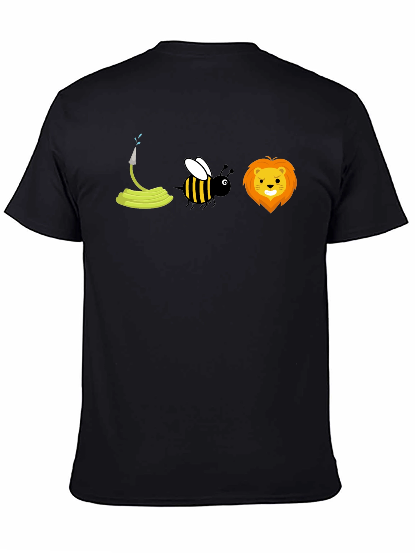 Black Hose-Bee-Lion Pun Graphic T-Shirt view 4