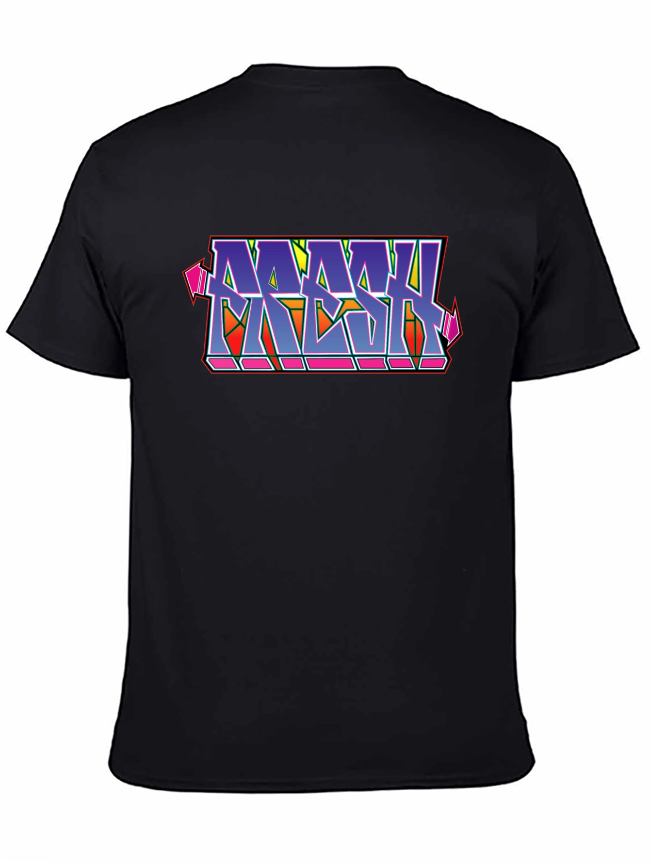 Black MASH Graffiti Style Black Cotton Graphic T-Shirt view 4