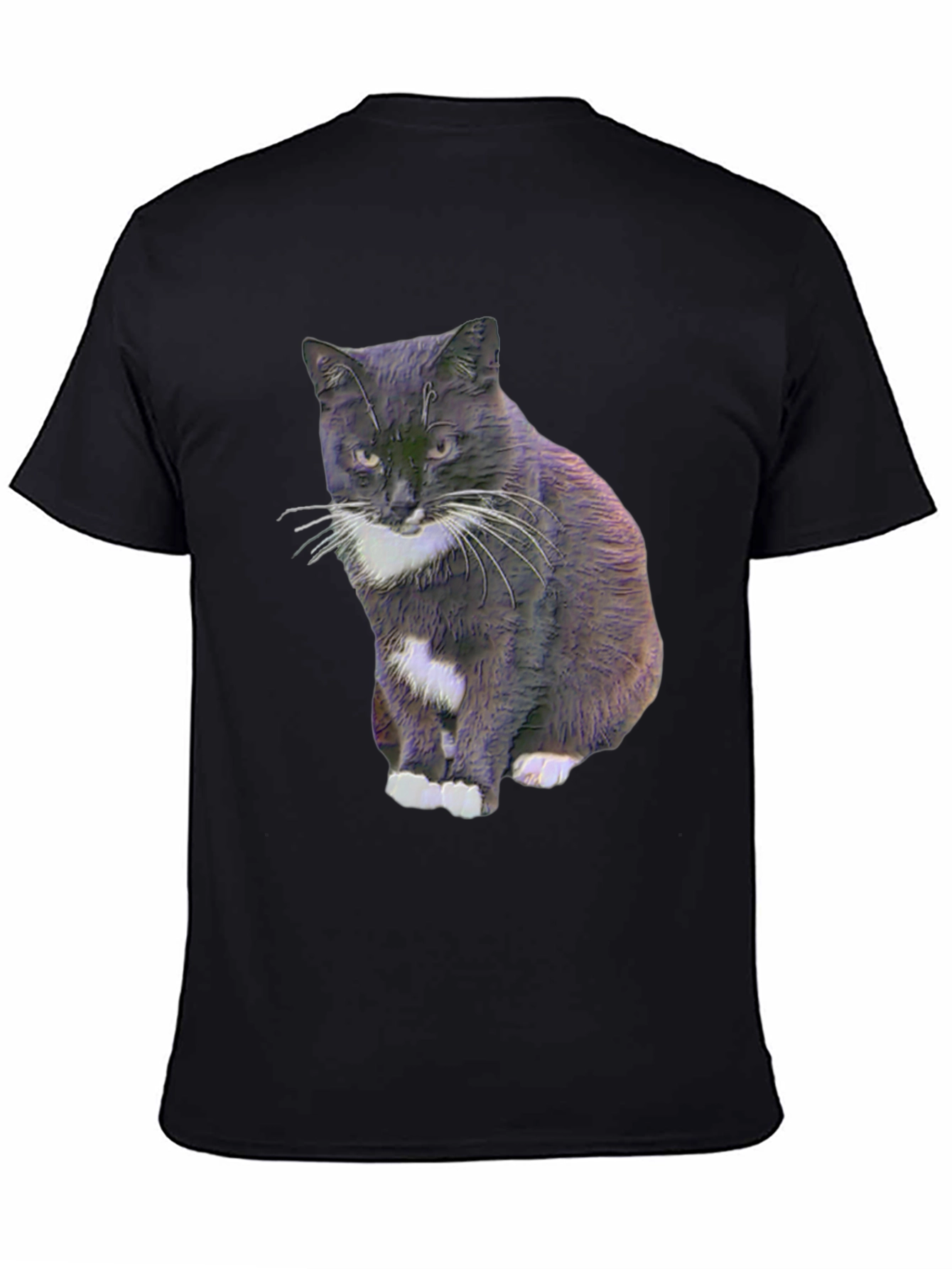 Black Cool Cat Graphic Tee - Black view 4