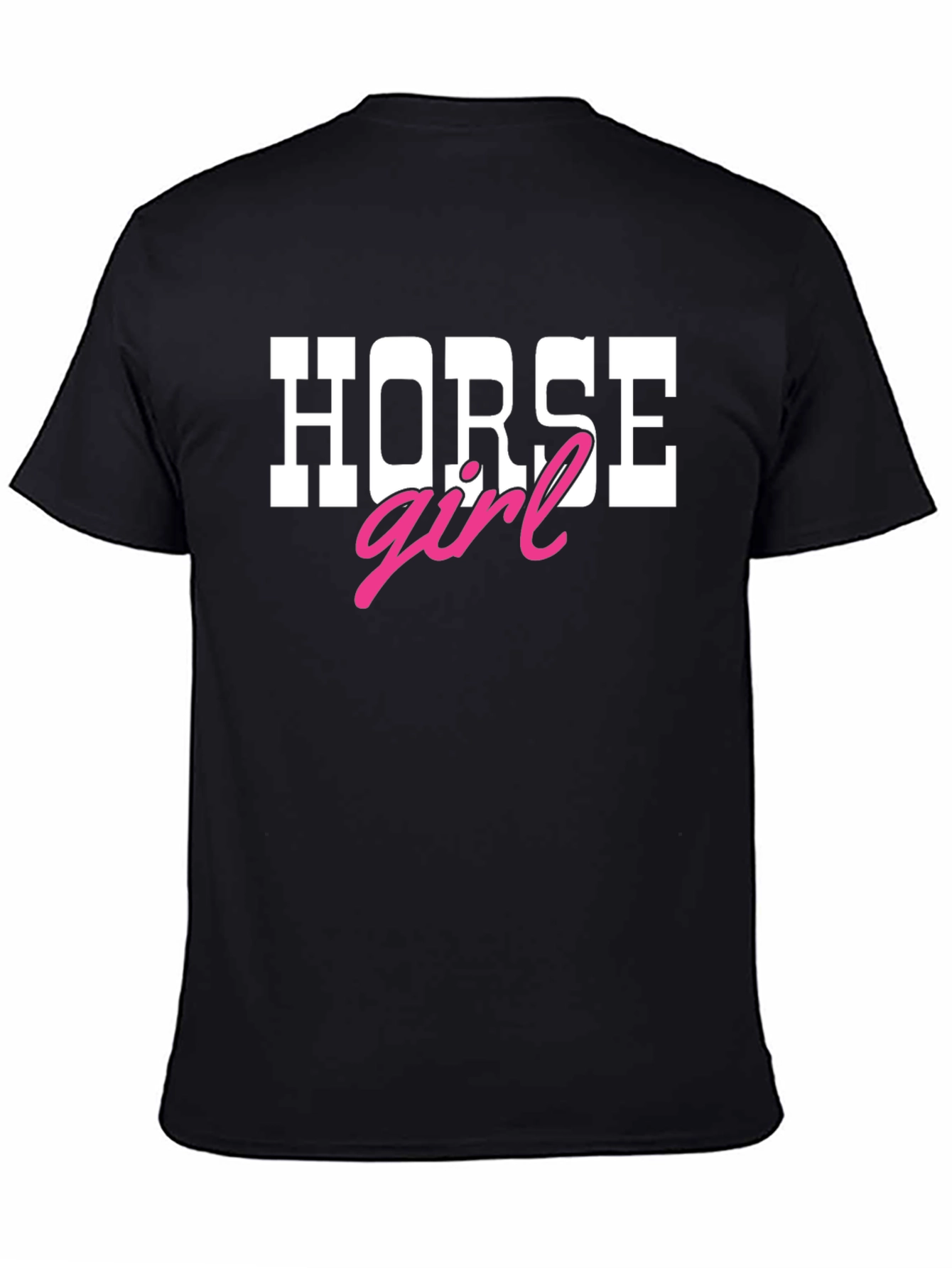 Black Horse Girl T-Shirt - Black Tee view 4