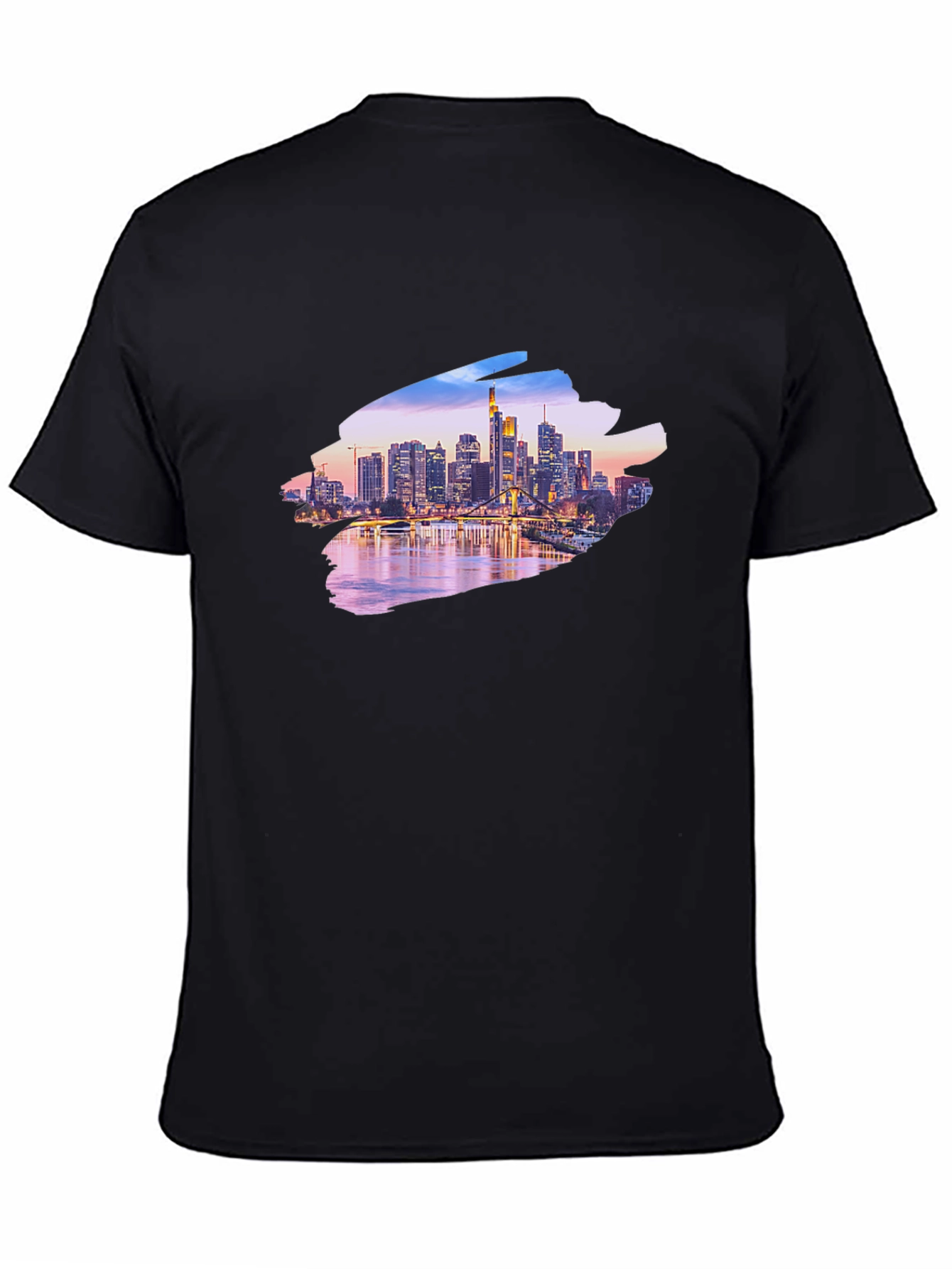 Black Cityscape Graphic Black T-Shirt view 4