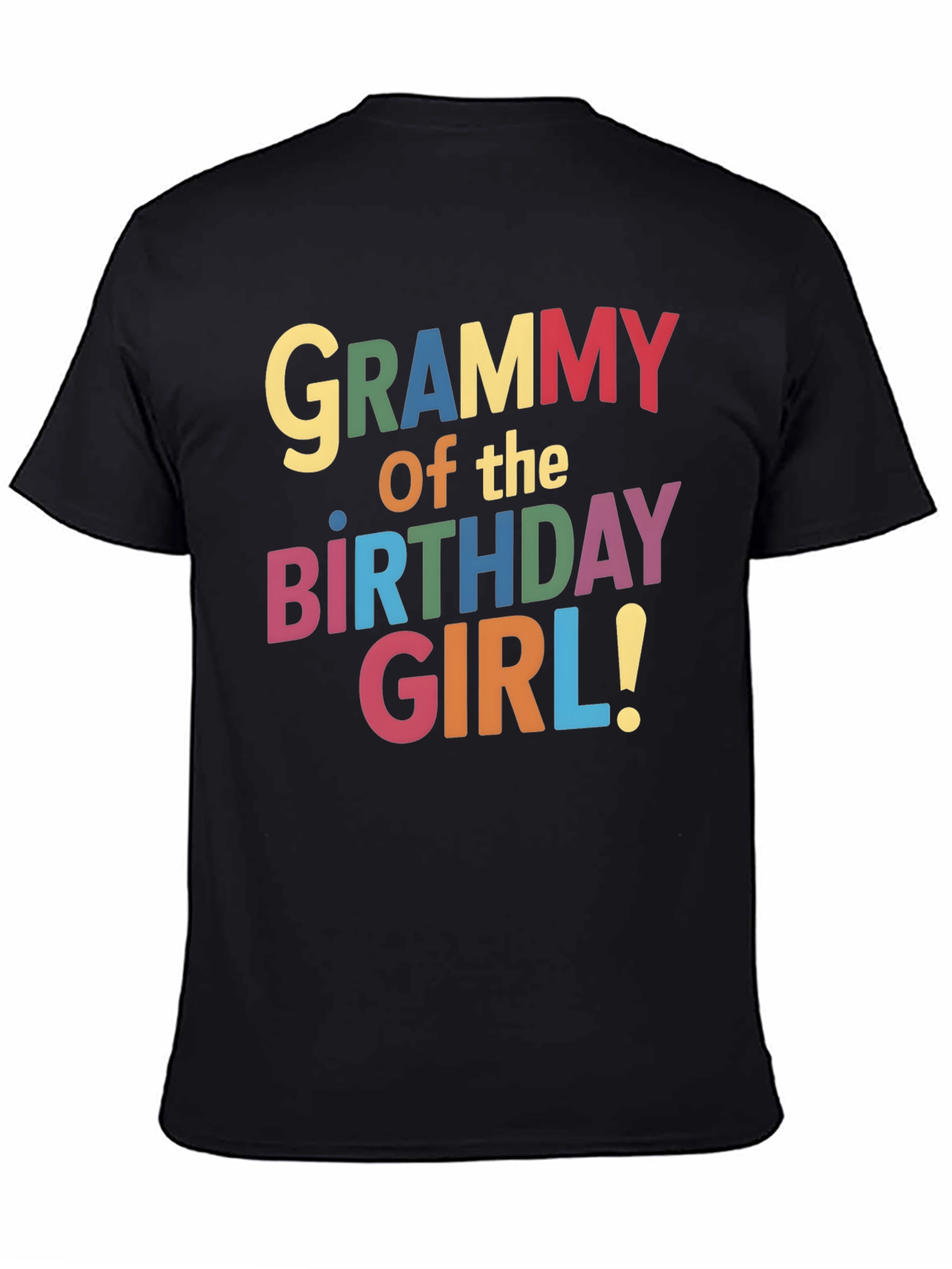 Black Grammy of the Birthday Girl Black T-Shirt view 4