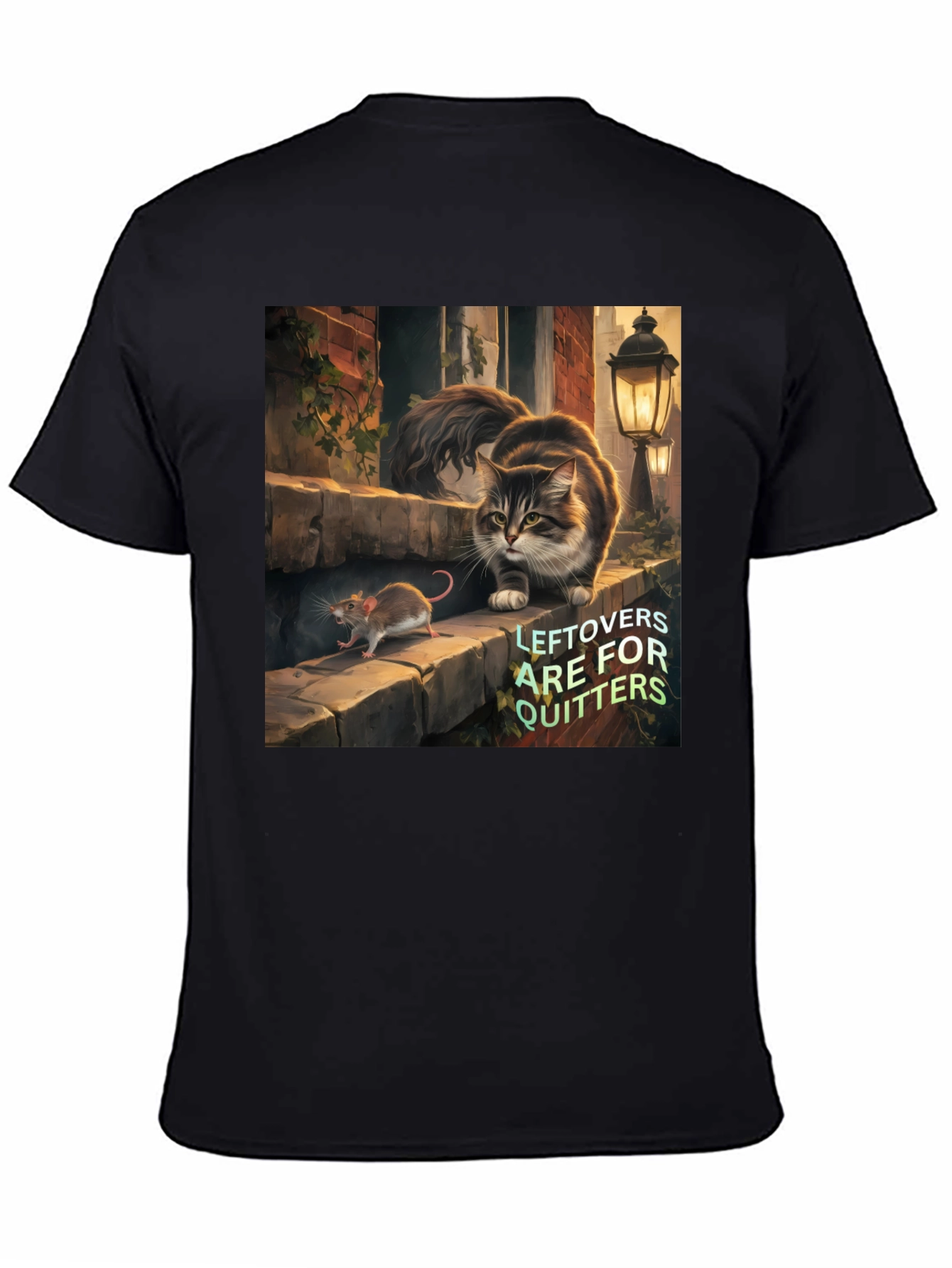 Black Cat & Mouse "Leftovers Are for Quitters" Graphic Tee view 4