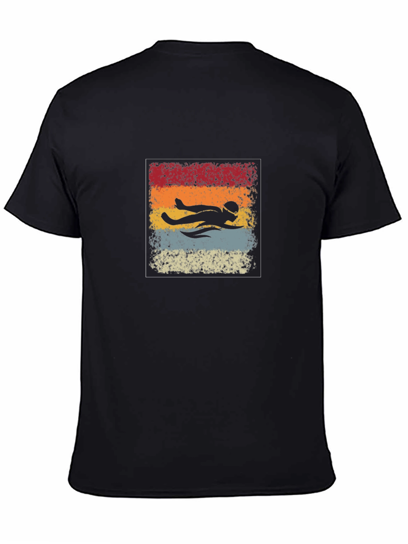 Black Retro Swimmer T-Shirt view 4