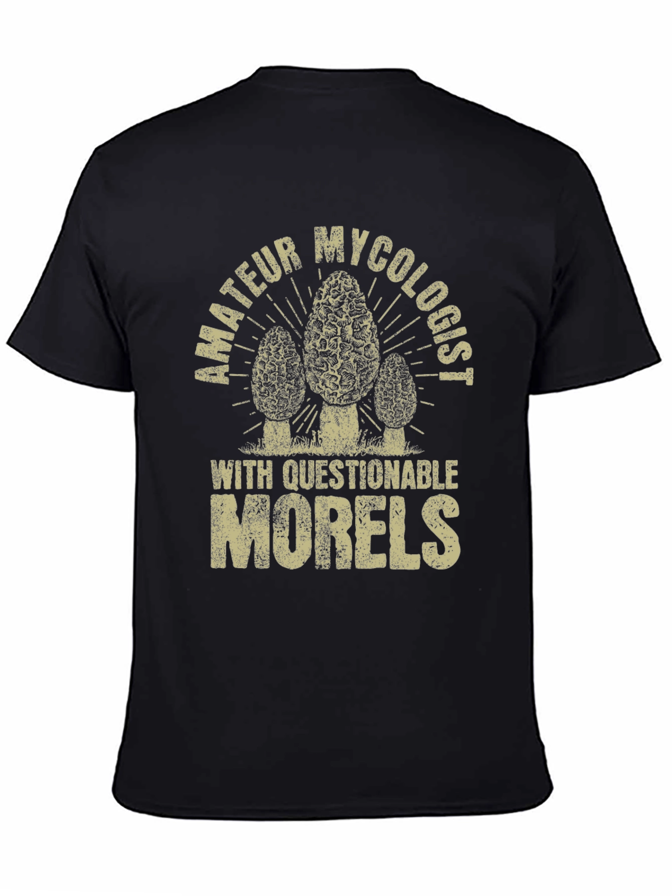 Black Amateur Mycologist Morel Mushroom T-Shirt view 4