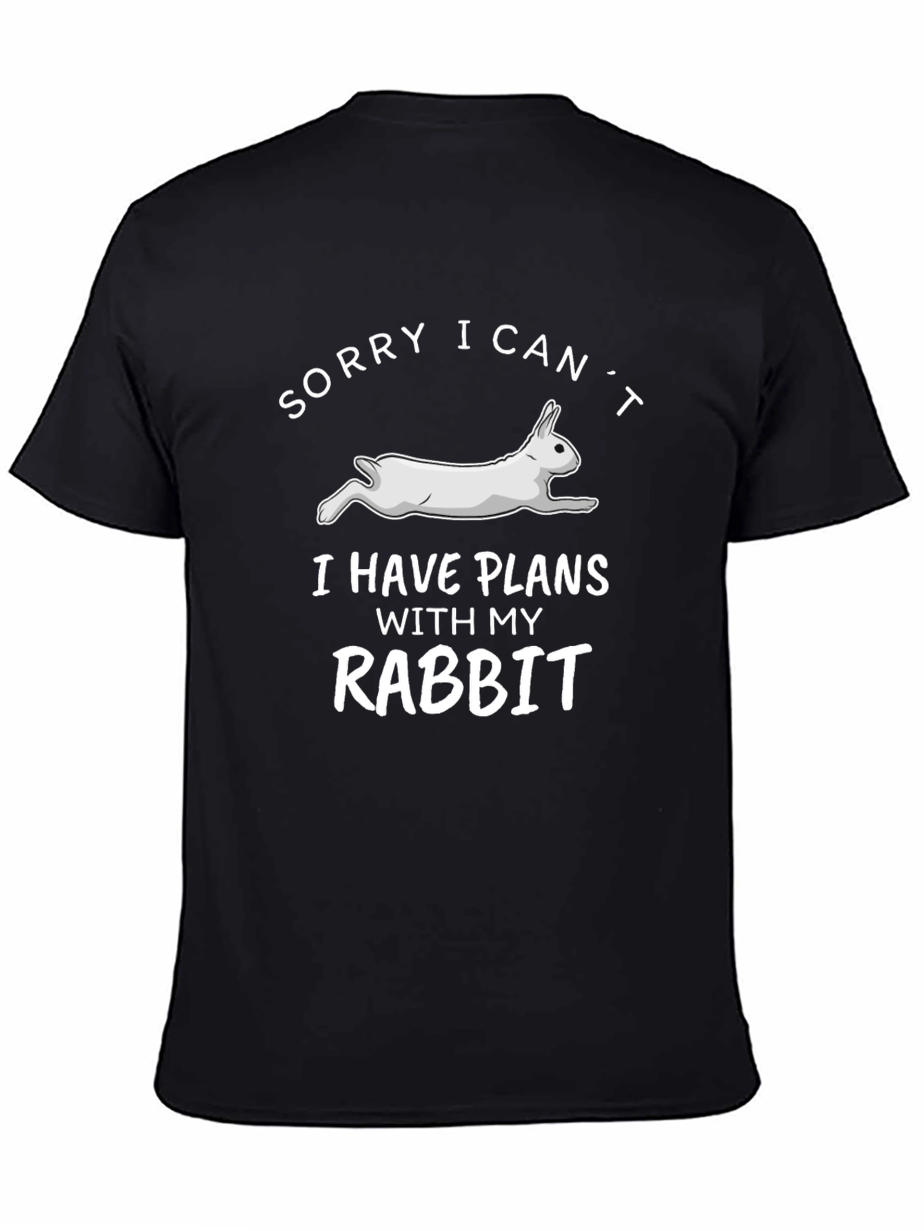 Black Rabbit Plans Graphic T-Shirt - Soft Cotton Tee view 4