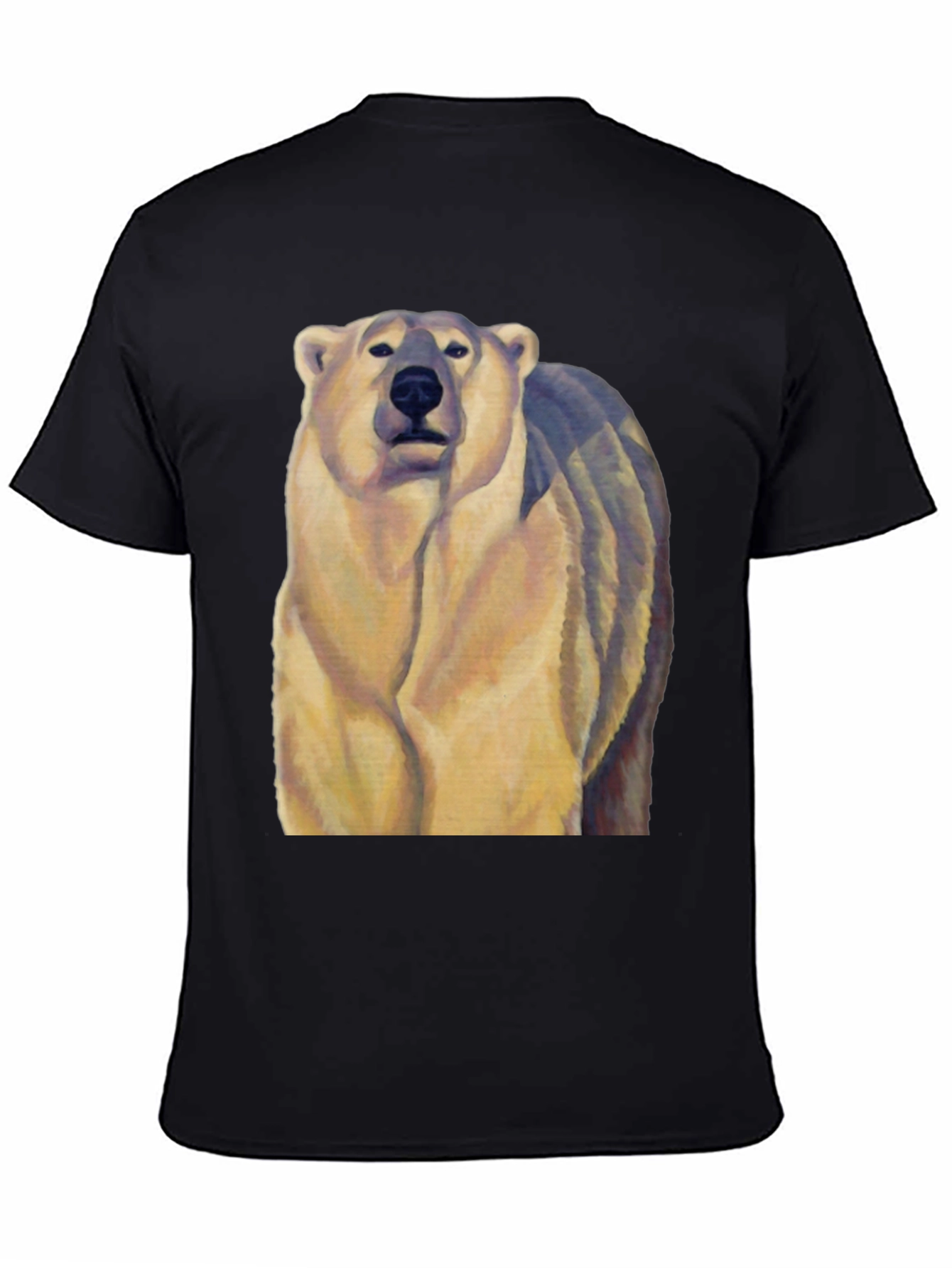 Black Polar Bear Graphic Tee - Black Cotton Blend view 4