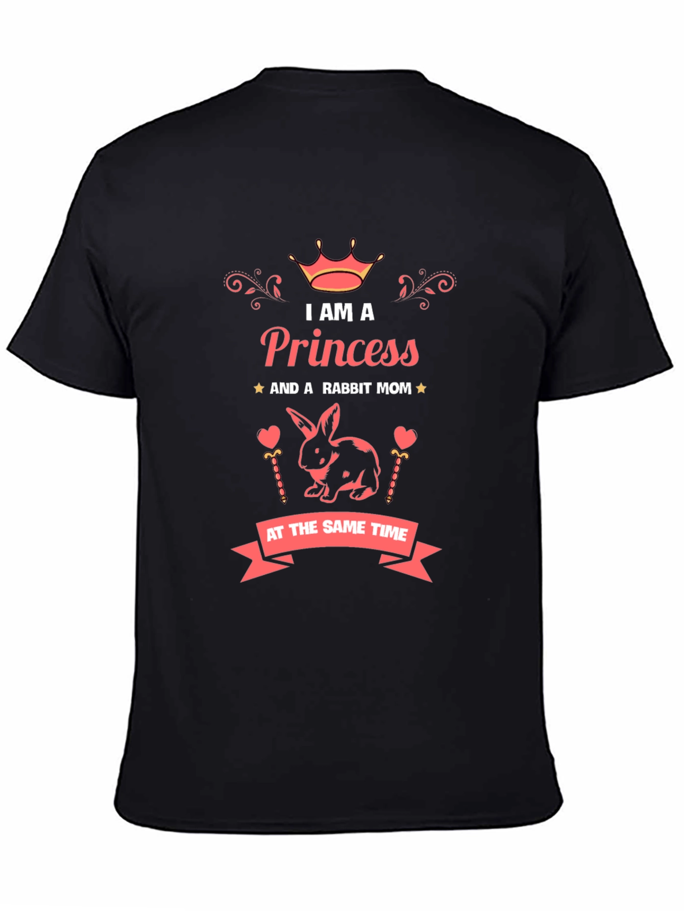 Black Princess Rabbit Mom T-Shirt view 4